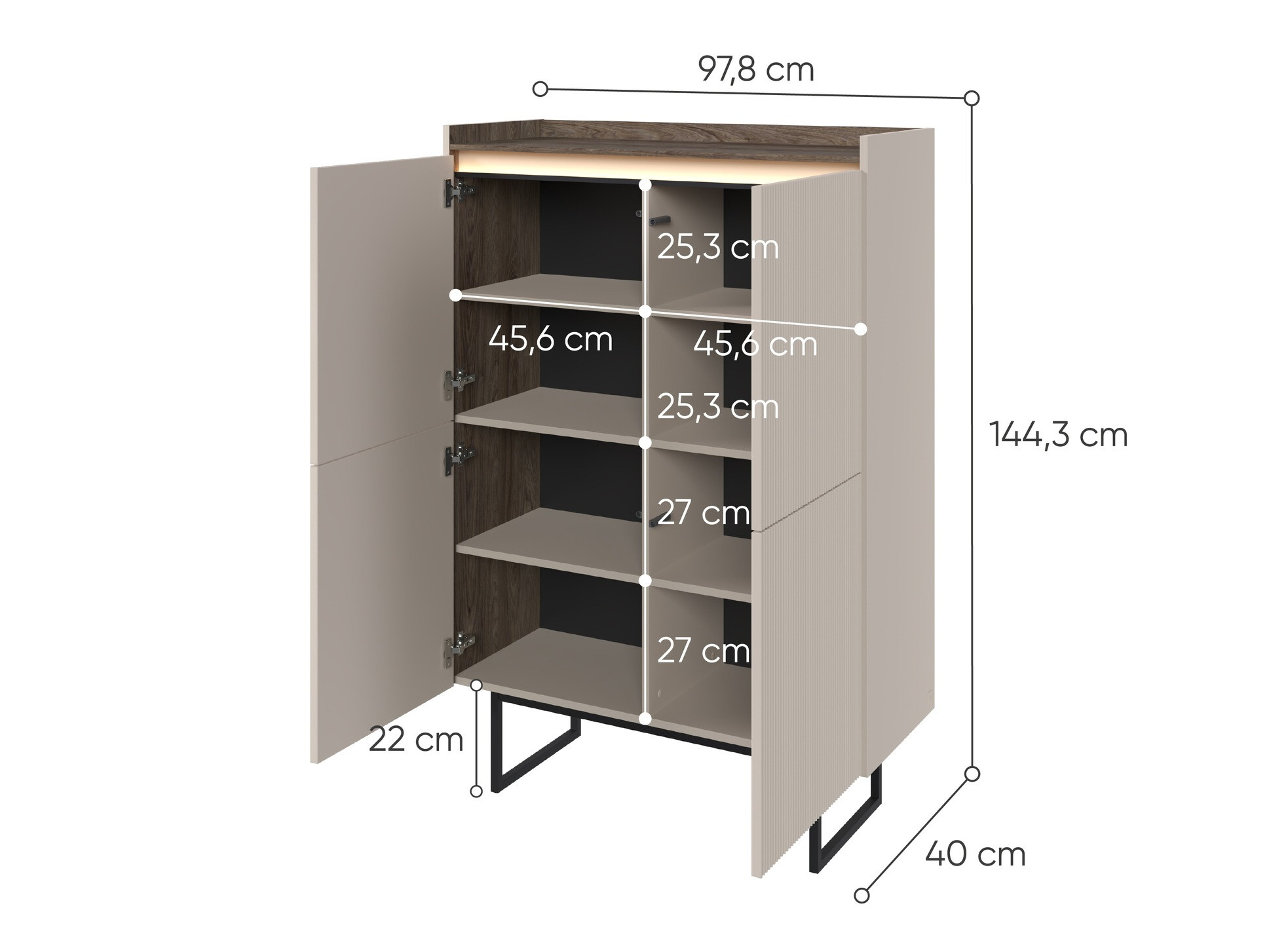 Bookcase Elbtei 100