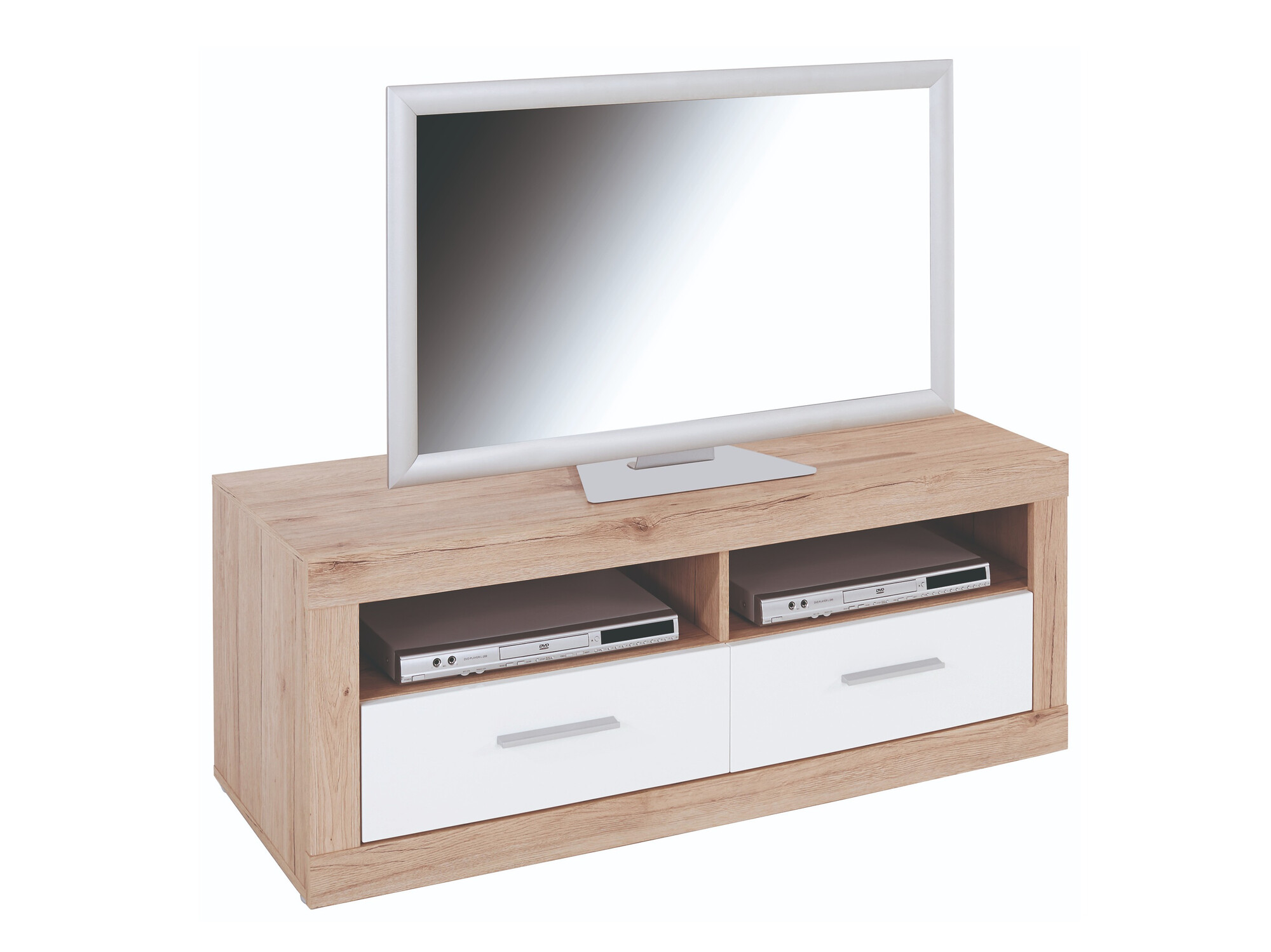 TV stand Romfera 102 (White + San Remo oak)