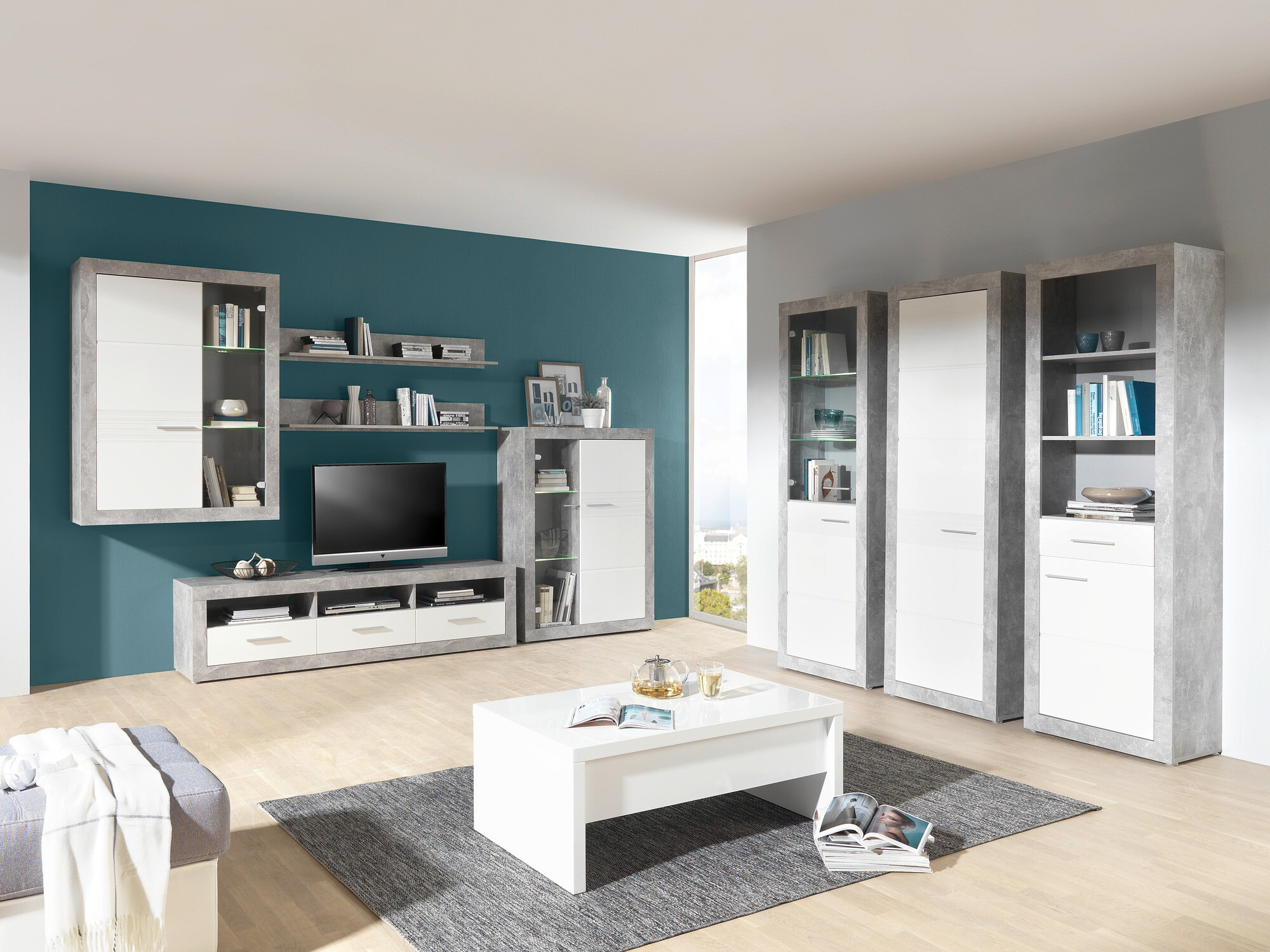 TV stand Romfera 103 (White + Grey)