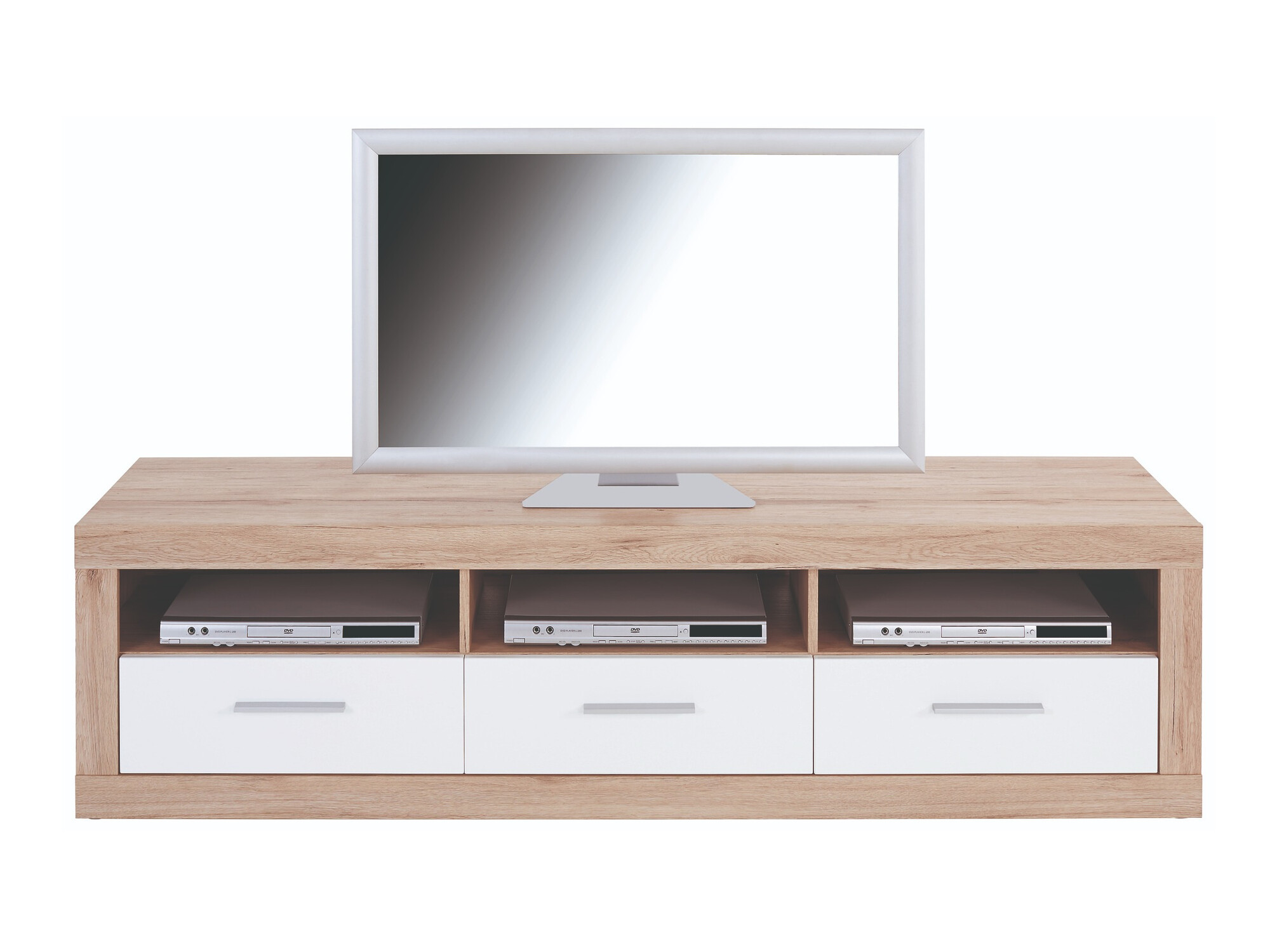 TV stand Romfera 103 (White + San Remo oak)