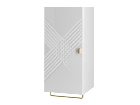Wall-mounted bathroom cabinet Levelbu 109 (White + Glossy white)