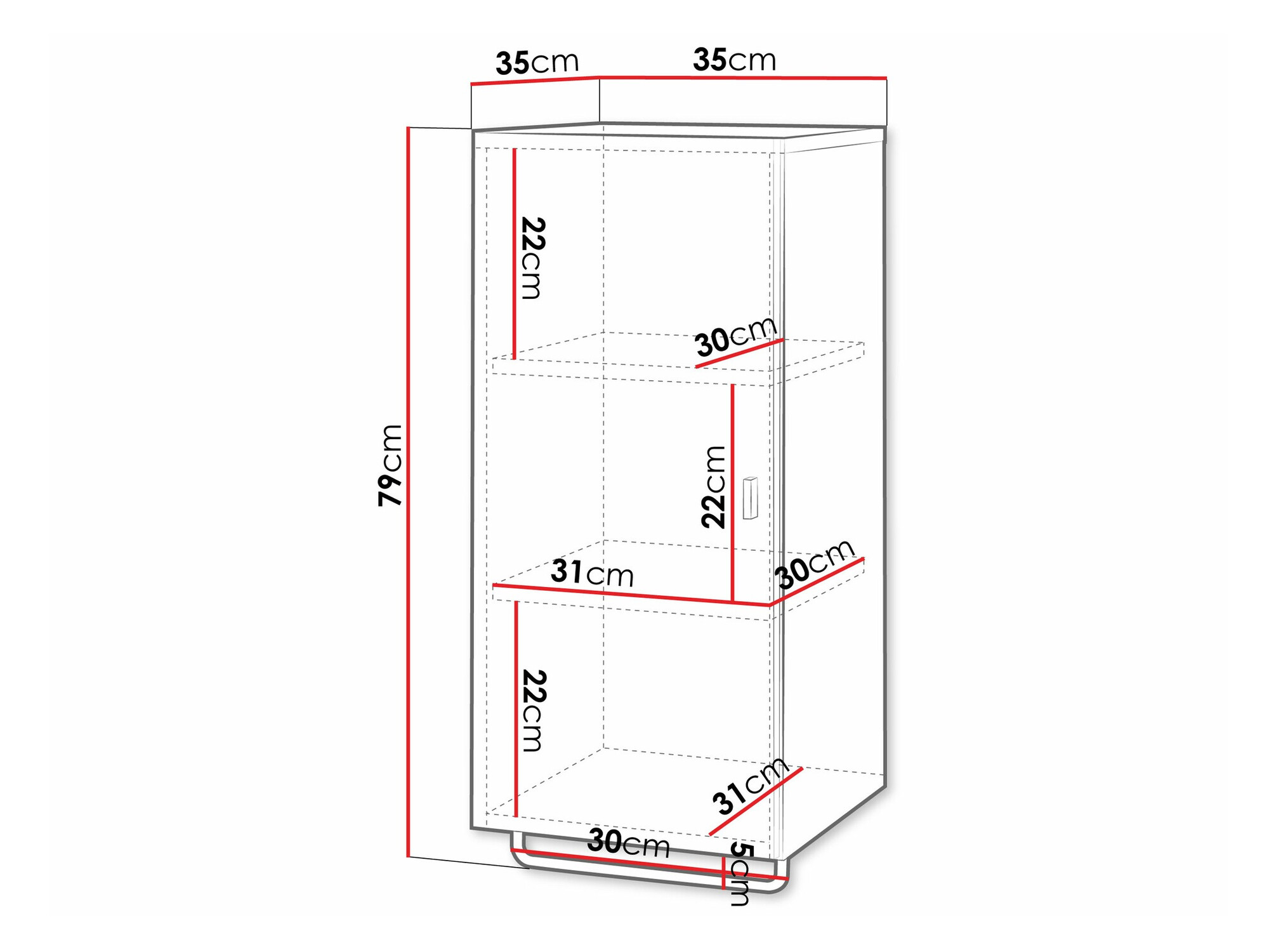 Wall-mounted bathroom cabinet Natar I (White + Glossy white)