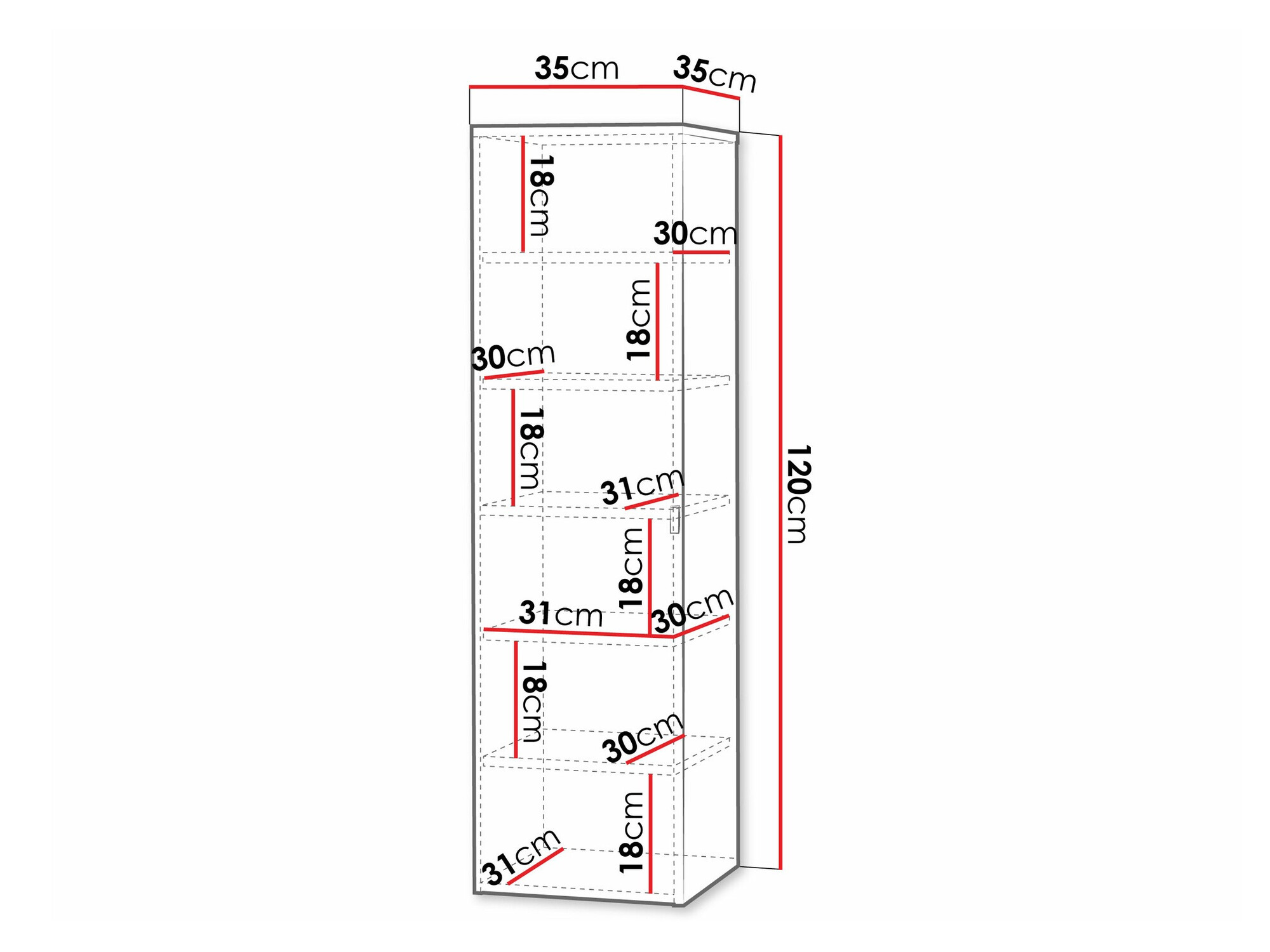 Wall-mounted bathroom cabinet Natar (White + Glossy white)