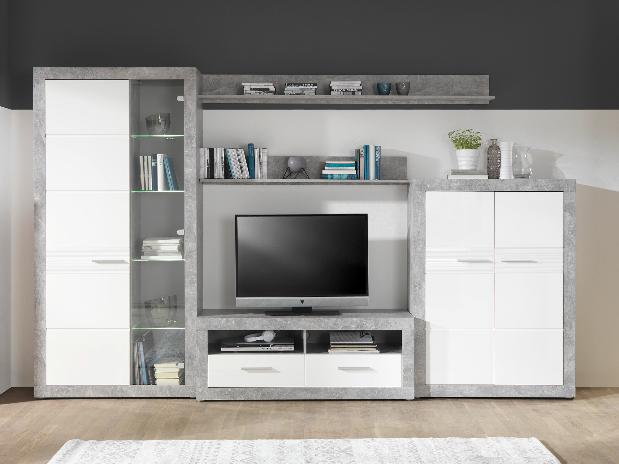 Living room set Romfera 115 (Grey + White)