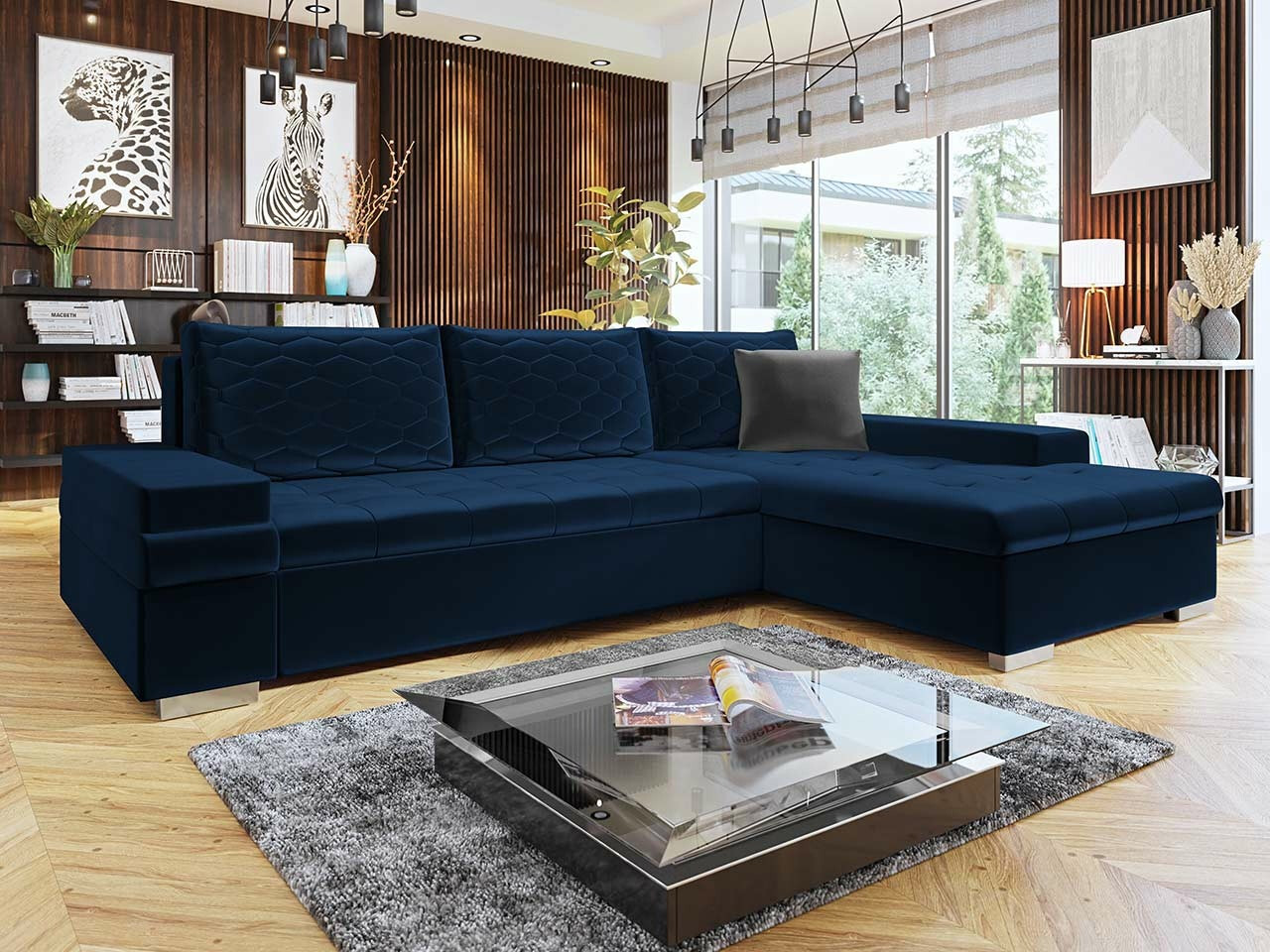 Corner sofa Comfivo Olivetum III (Magic Velvet 2216 + Magic Velvet 2216 + Magic Velvet 2217)