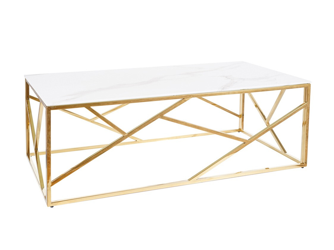 Coffee table Detroit 457 (Golden + White marble)