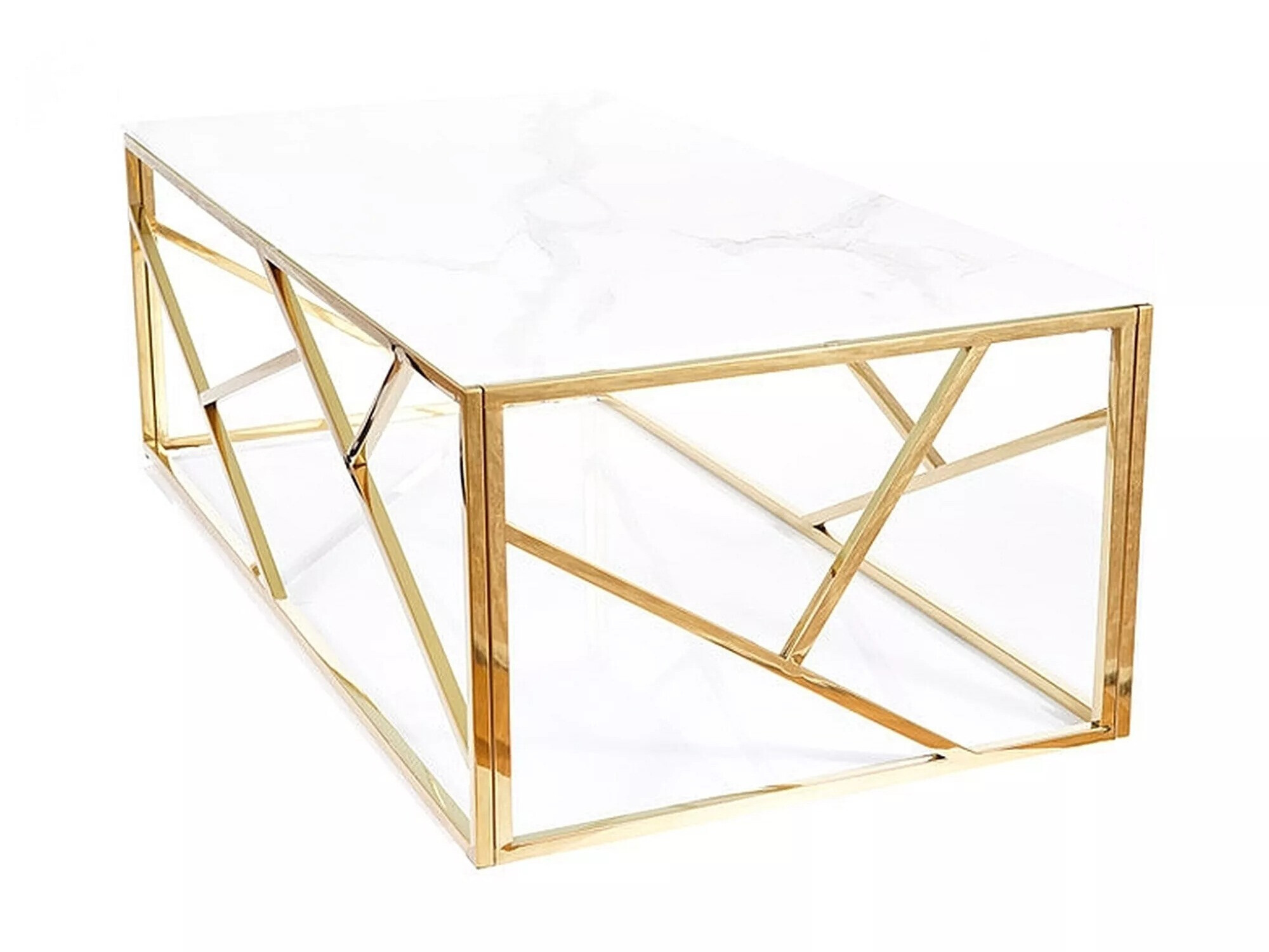 Coffee table Detroit 457 (Golden + White marble)