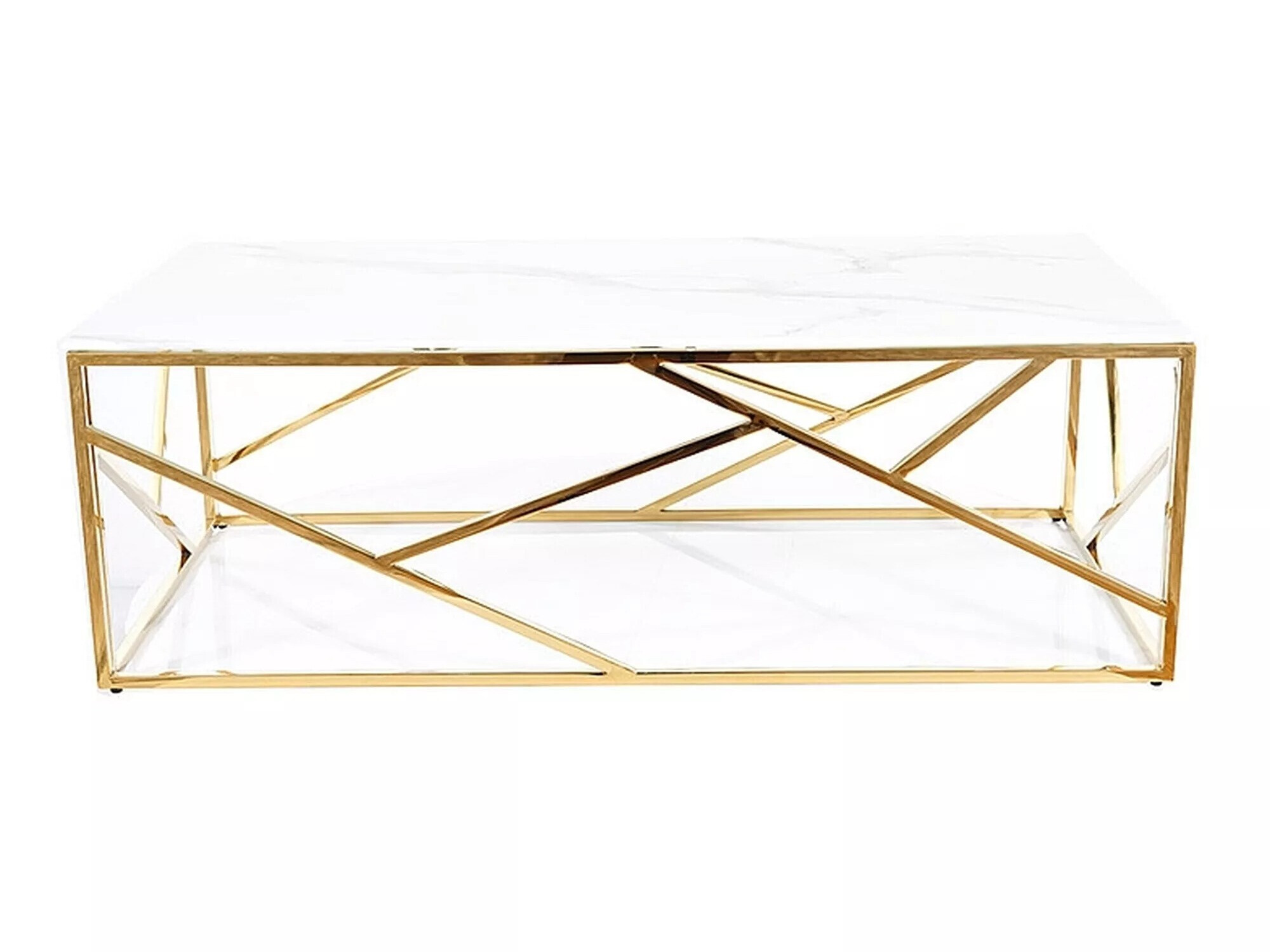 Coffee table Detroit 457 (Golden + White marble)