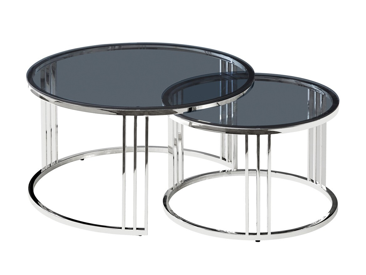 Nest of coffee tables Detroit 456 (Silver + Black)
