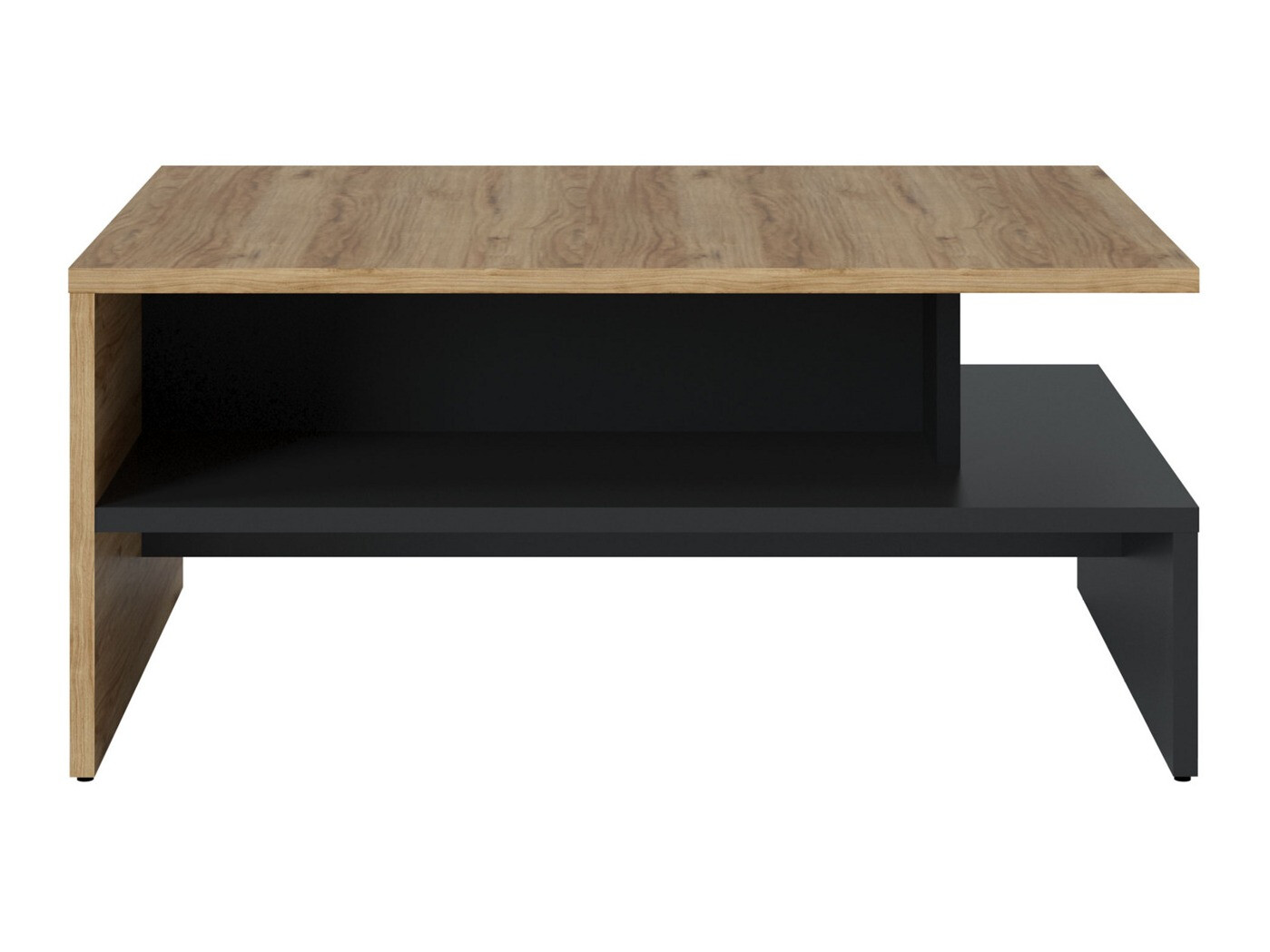 Coffee table Ontario 127 (Matte black + Catania oak)