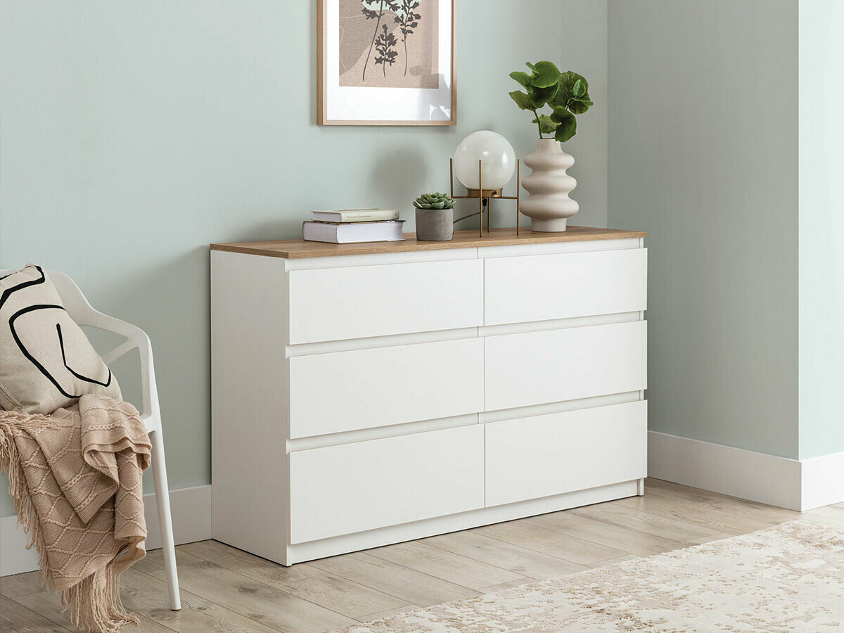 Chest of drawers Catelbi 102 (White + Oak)