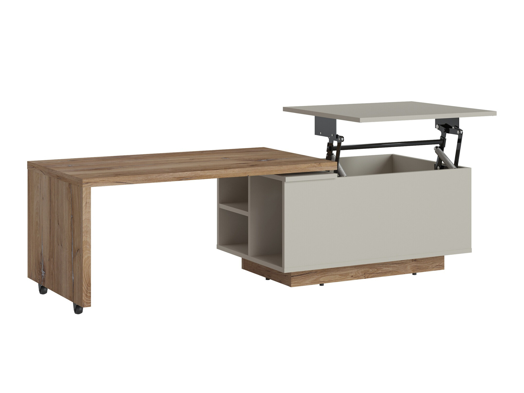 Transforming coffee table Ontario 133 (Grey + Dark oak)
