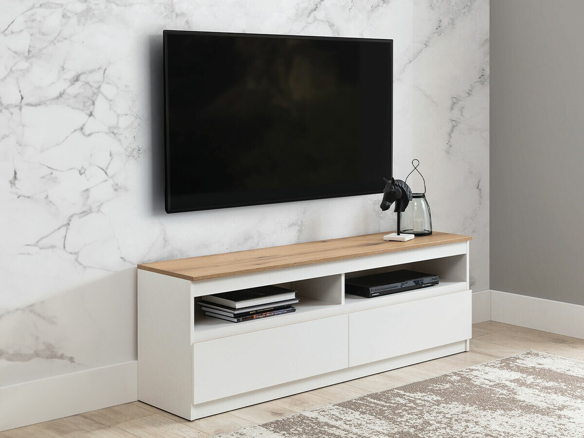 TV stand Catelbi 100 (White + Oak)