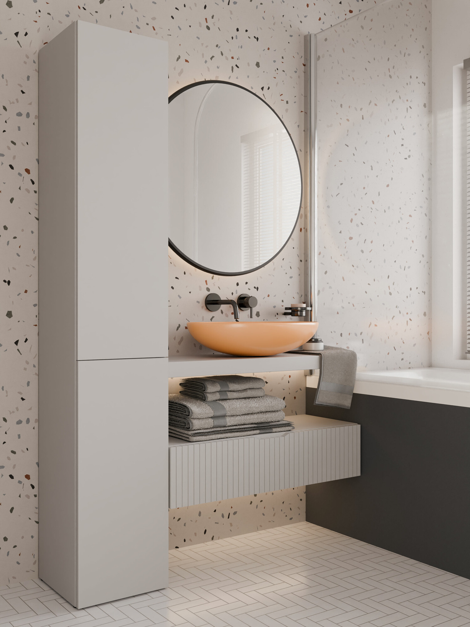 Freestanding bathroom cabinet Nolmaru 111 (Cashmere)