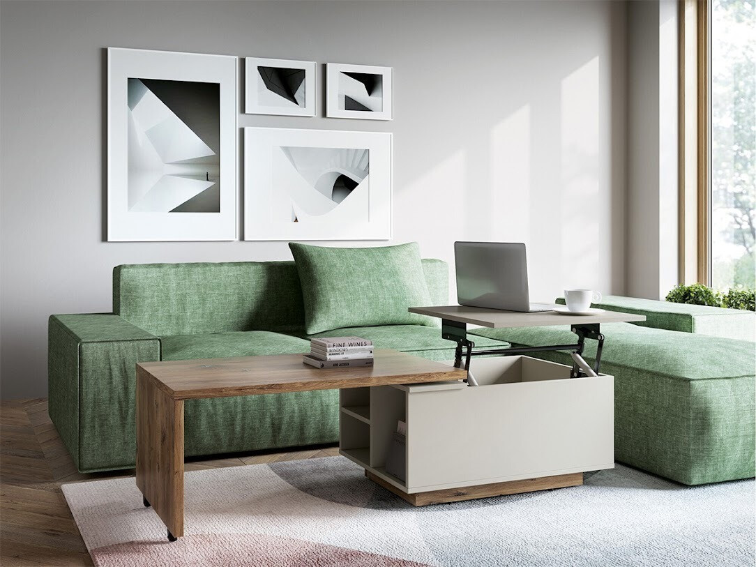 Transforming coffee table Ontario 133 (Grey + Dark oak)