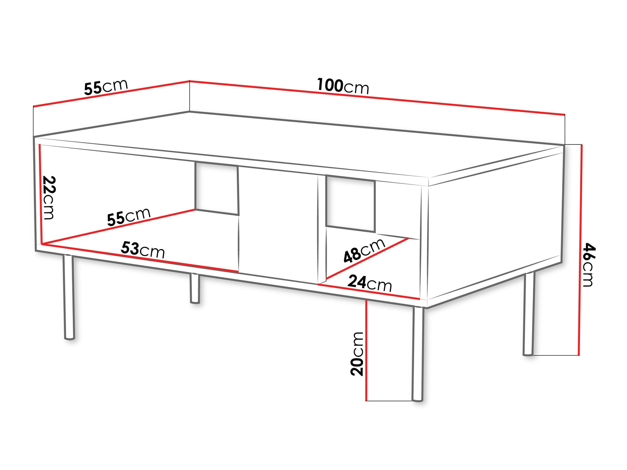Coffee table Sillen (Black)