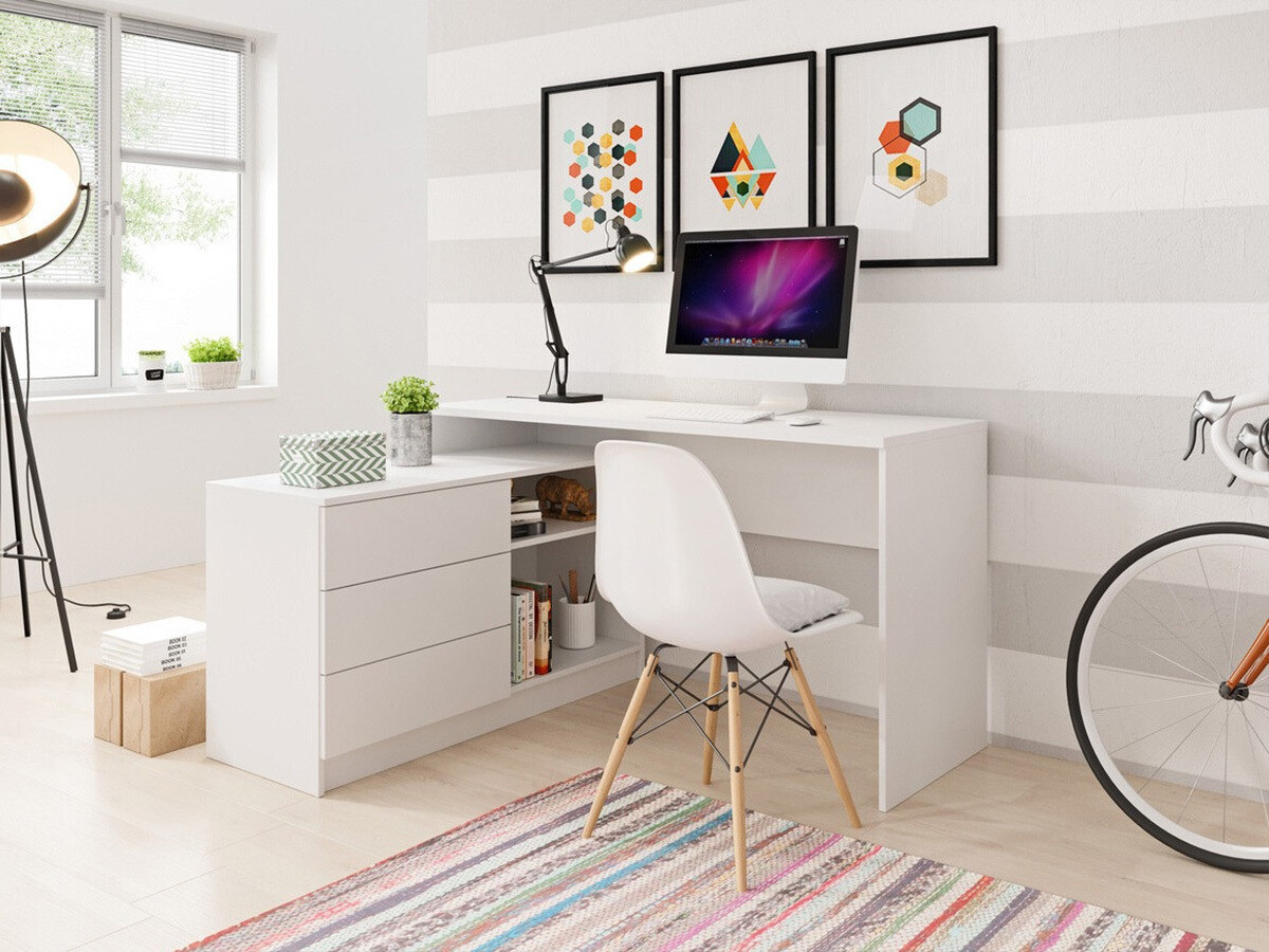Corner desk Kingston 130 (White)