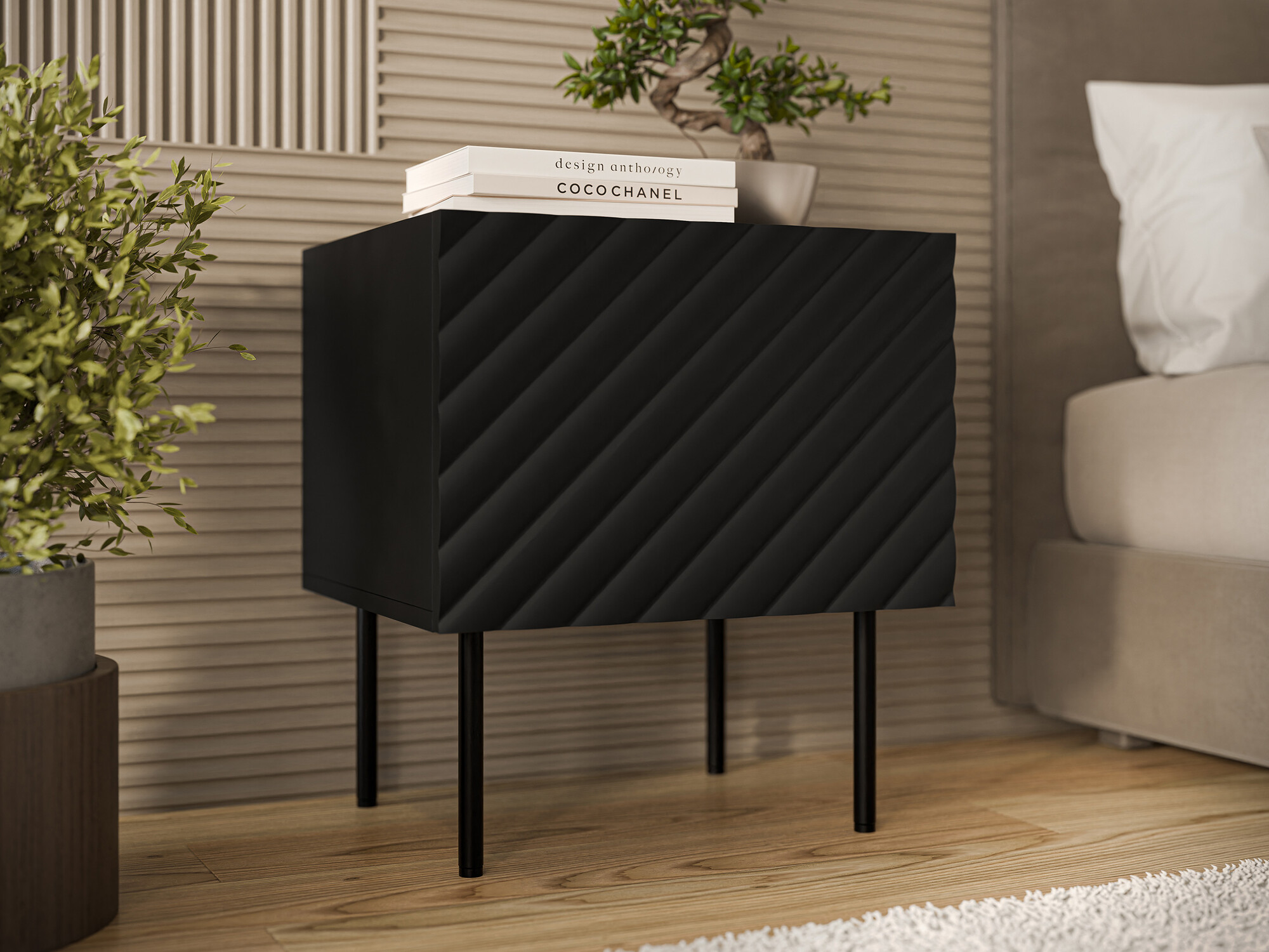 Set of bedside tables Sillen (Black)