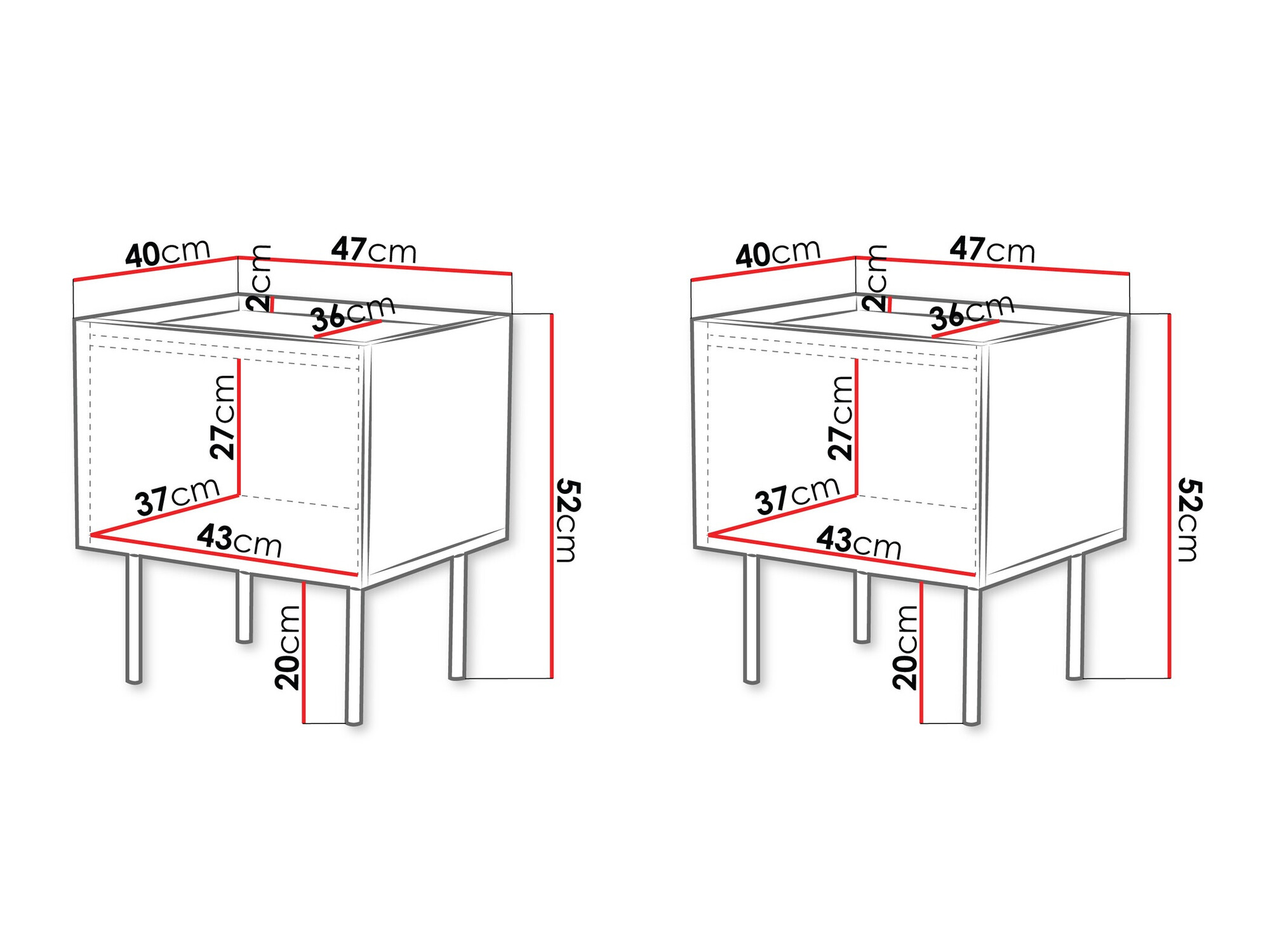 Set of bedside tables Sillen (Cashmere)