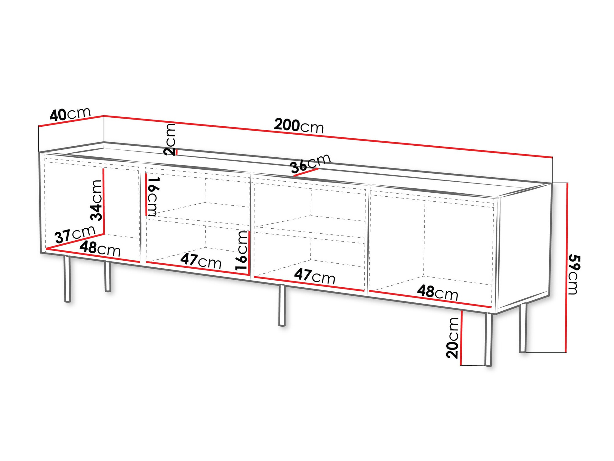 TV stand Mortali 104 (White)