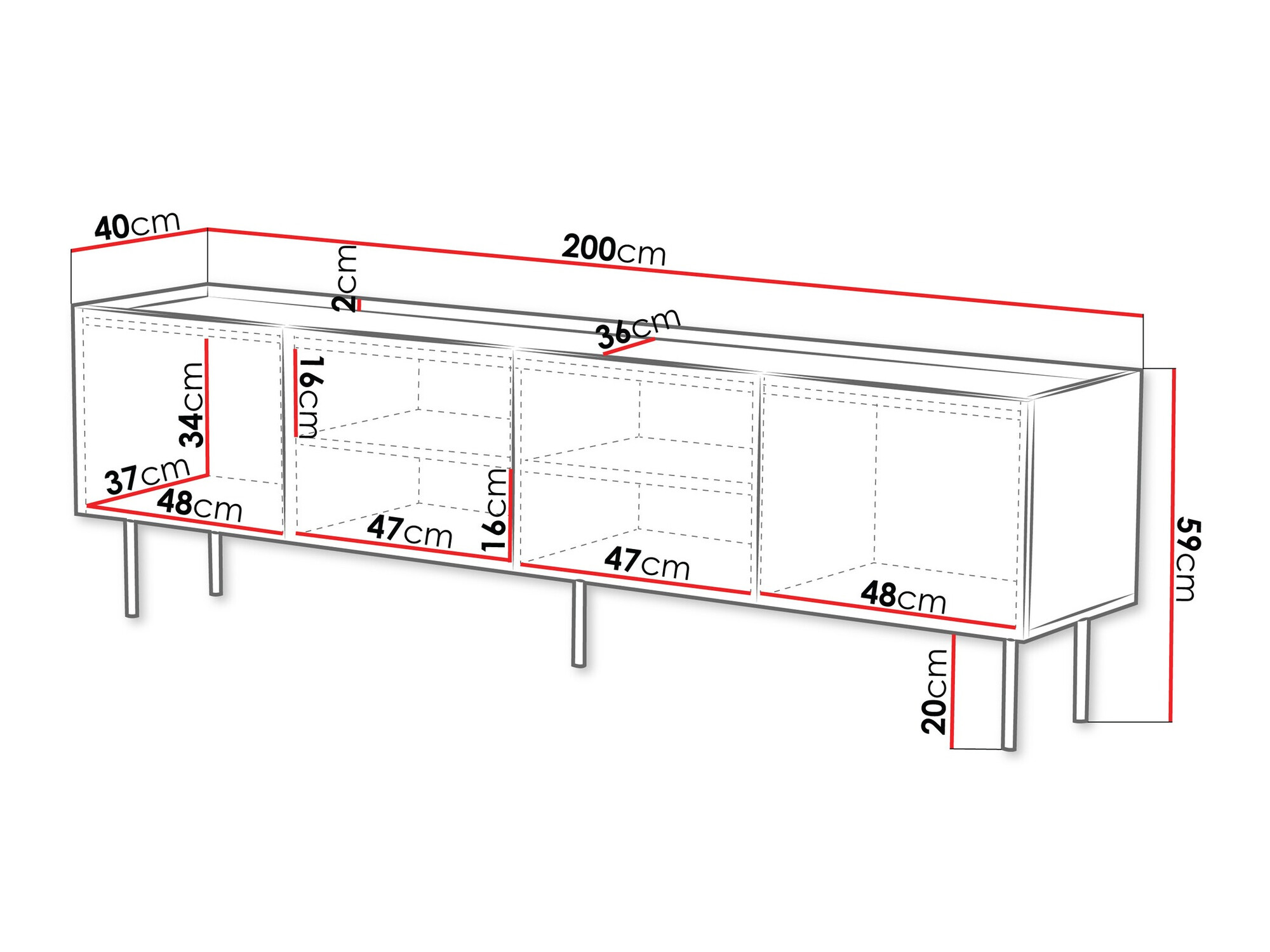 TV stand Sillen I (Black)