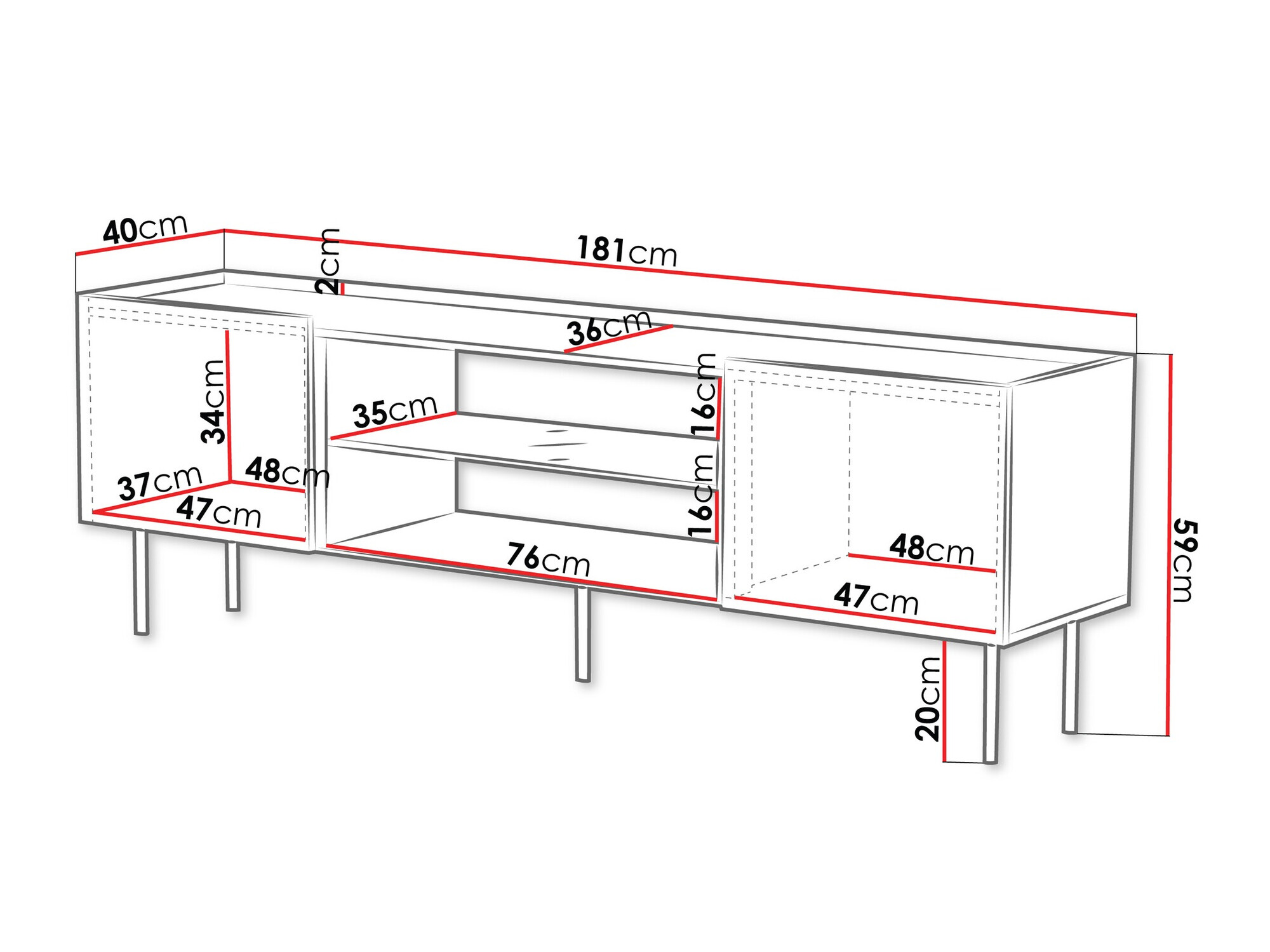 TV stand Sillen II (Cashmere)