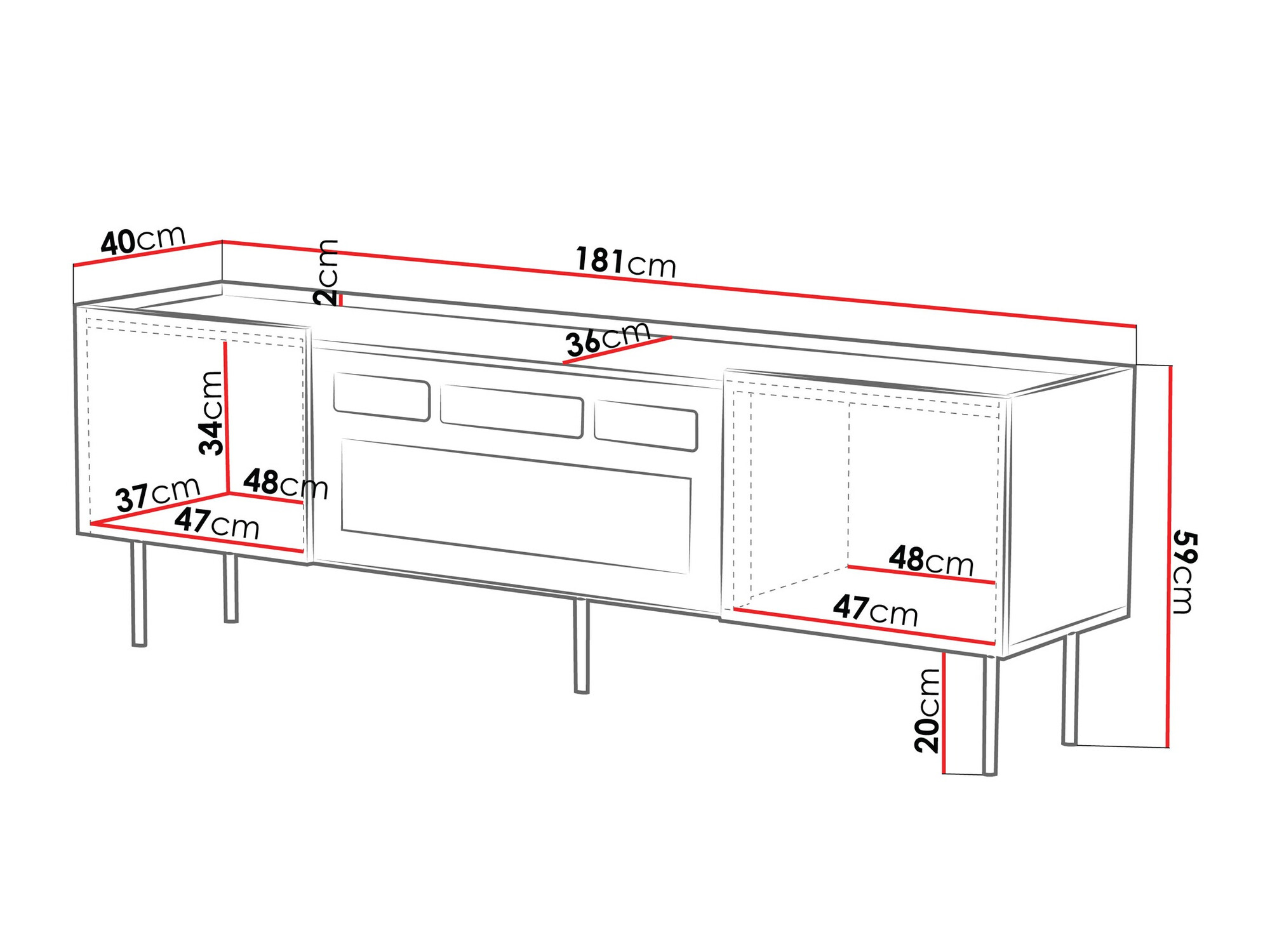 TV stand Sillen III (Black)