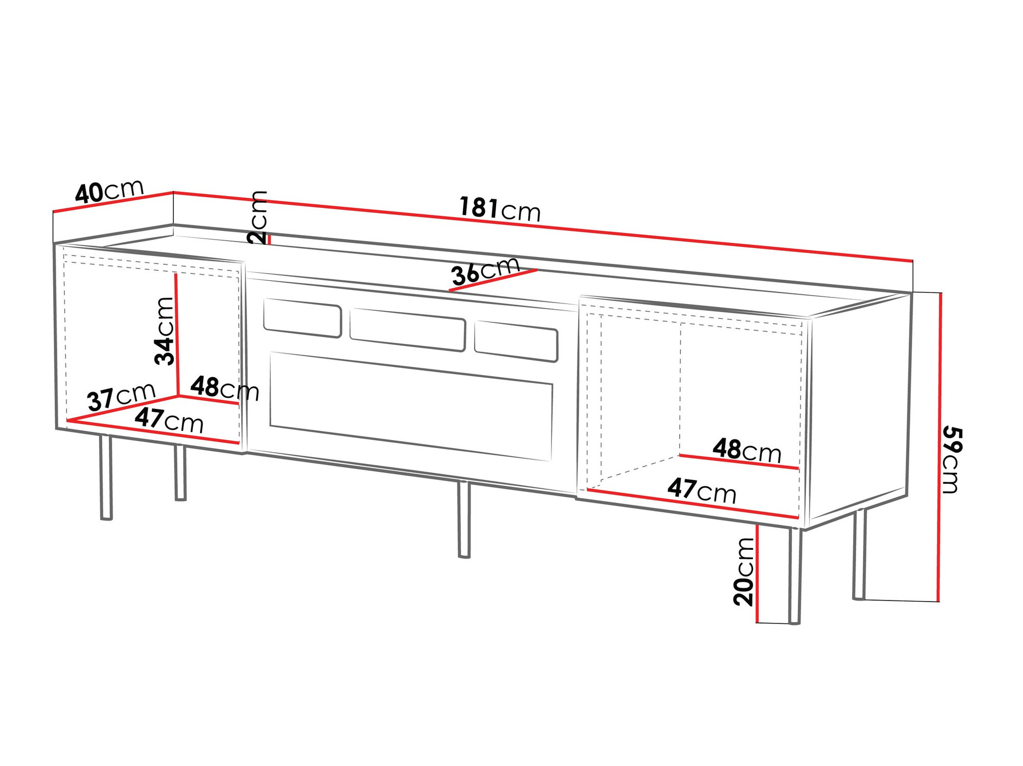 TV stand Sillen III (Cashmere)