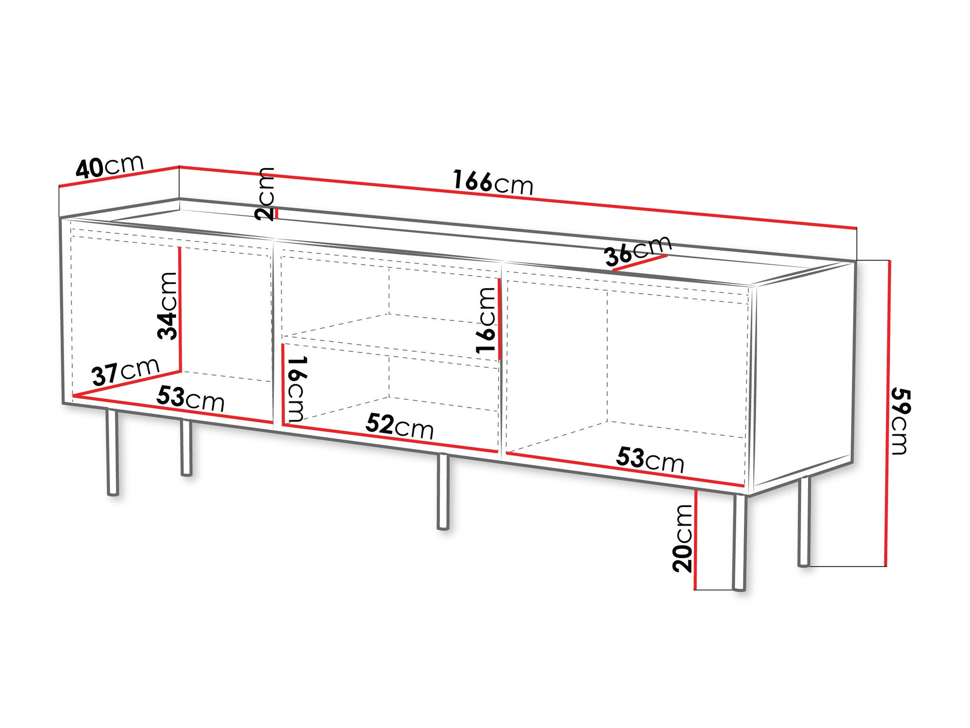 TV stand Sillen (White)