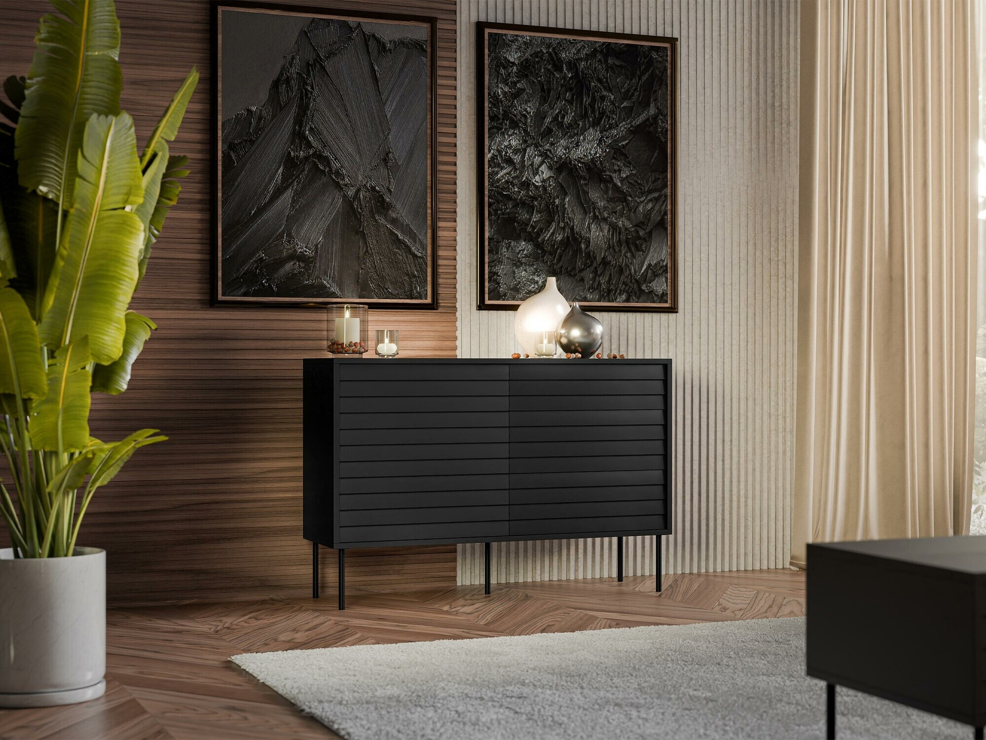 Chest of drawers Flosoru 101 (Black)