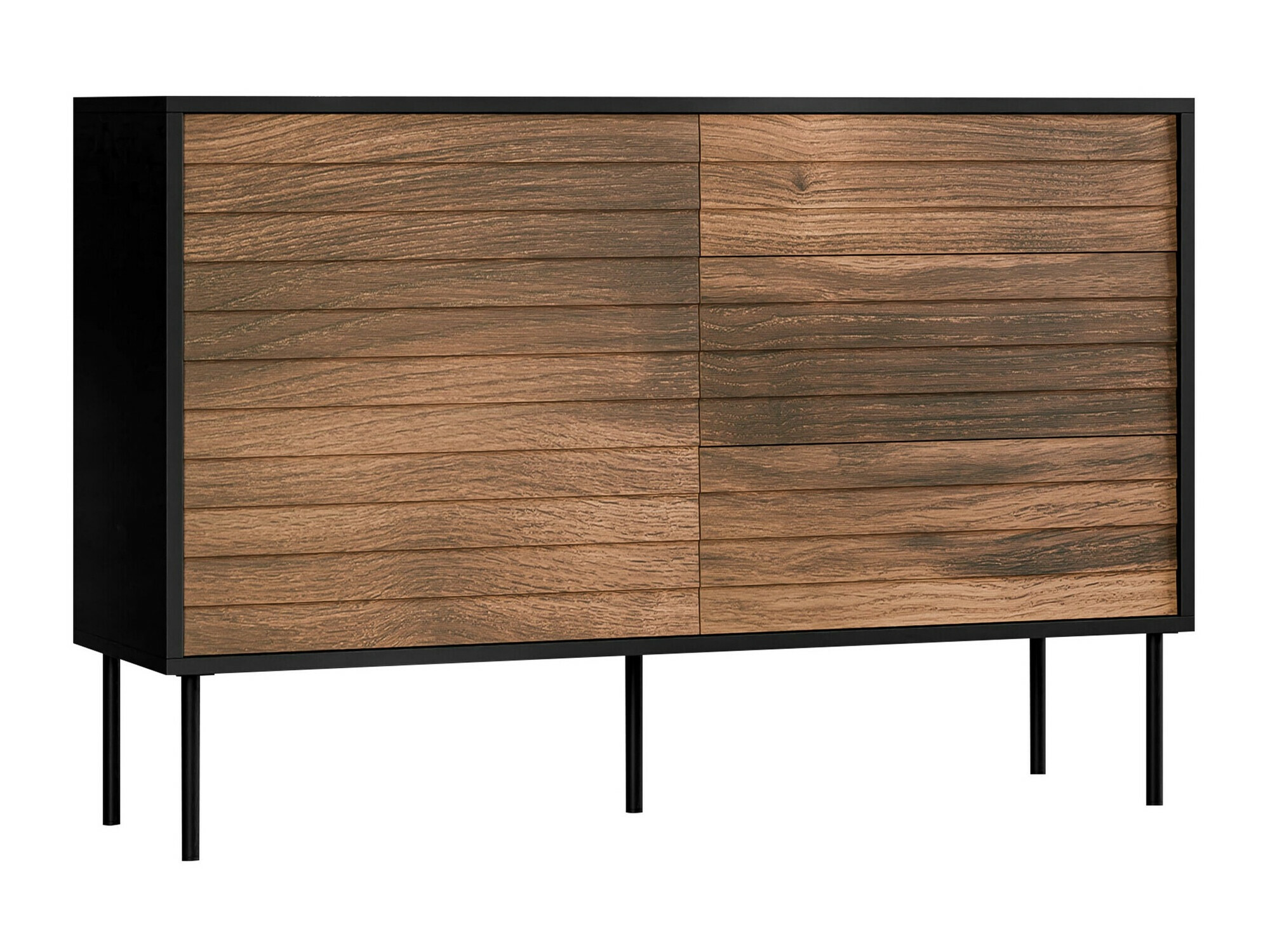 Chest of drawers Flosoru 101 (Walnut + Black)