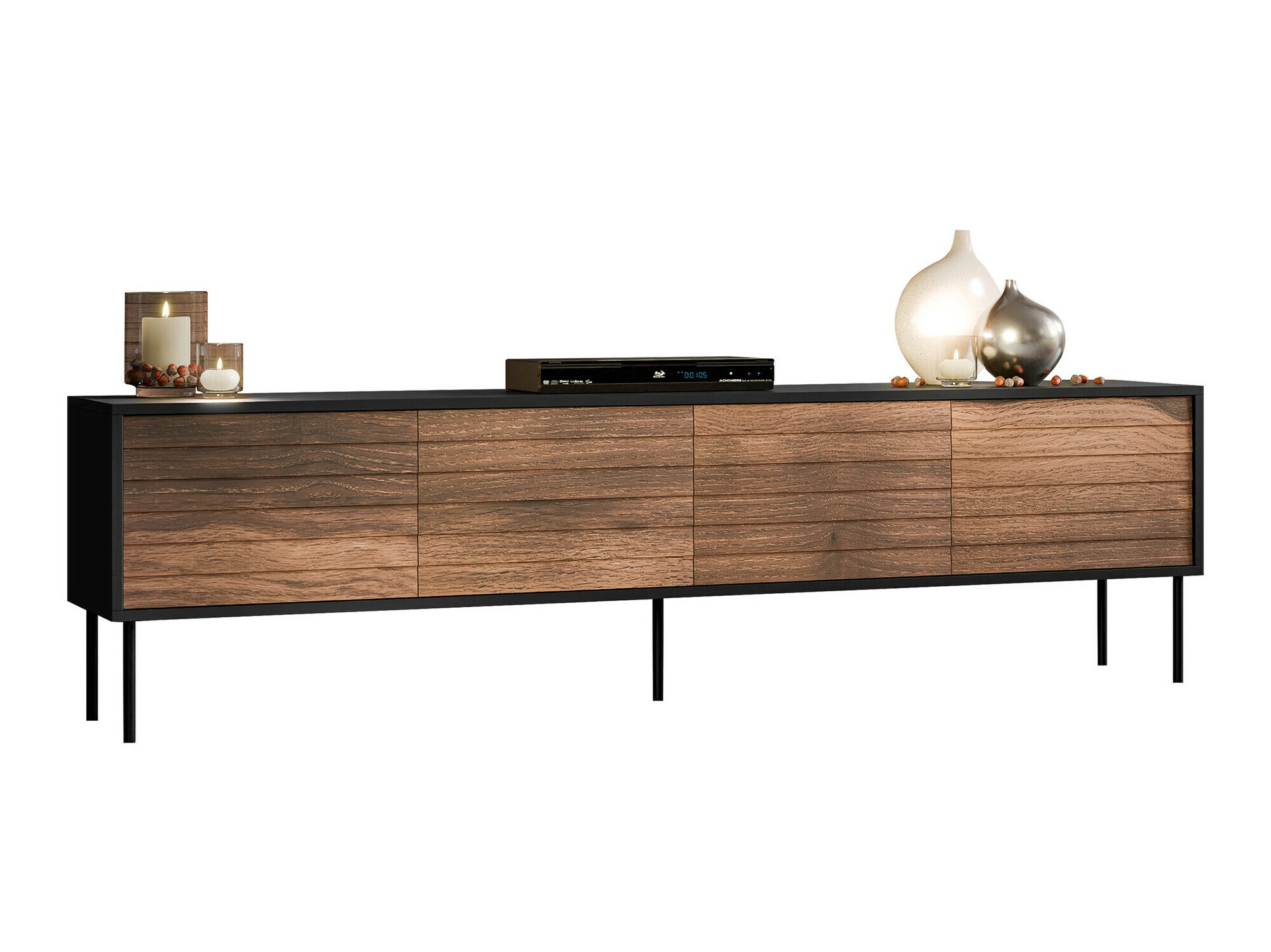 TV stand Flosoru 105 (Walnut + Black)