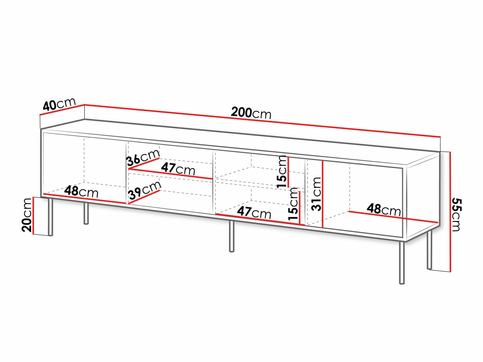 TV stand Flosoru 105 (Walnut + Black)