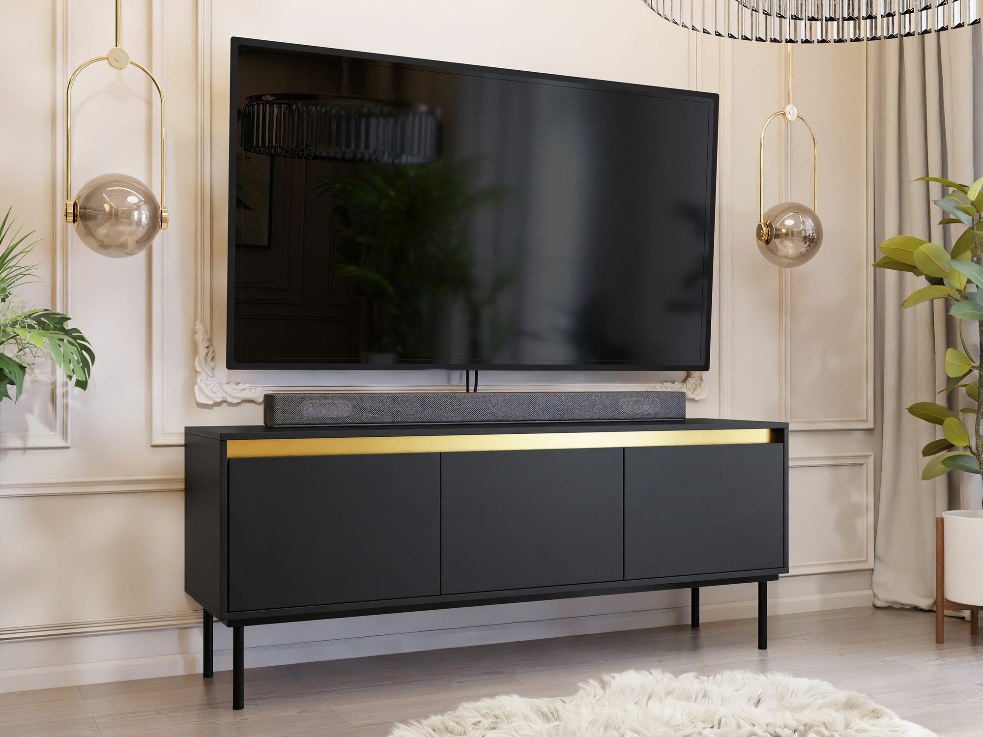 TV stand Comfivo Betula (Black)