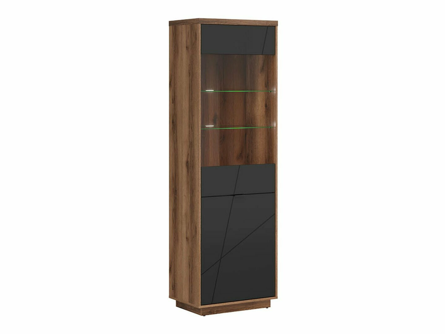 Bookcase Fivale 102 (Dark Delano oak + Matte black)