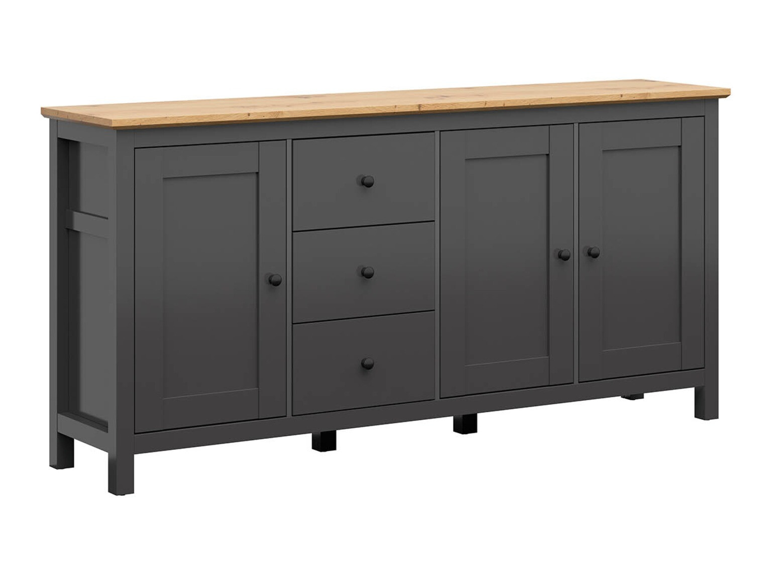 Chest of drawers Sordoro 102 (Graphite + Artisan oak)