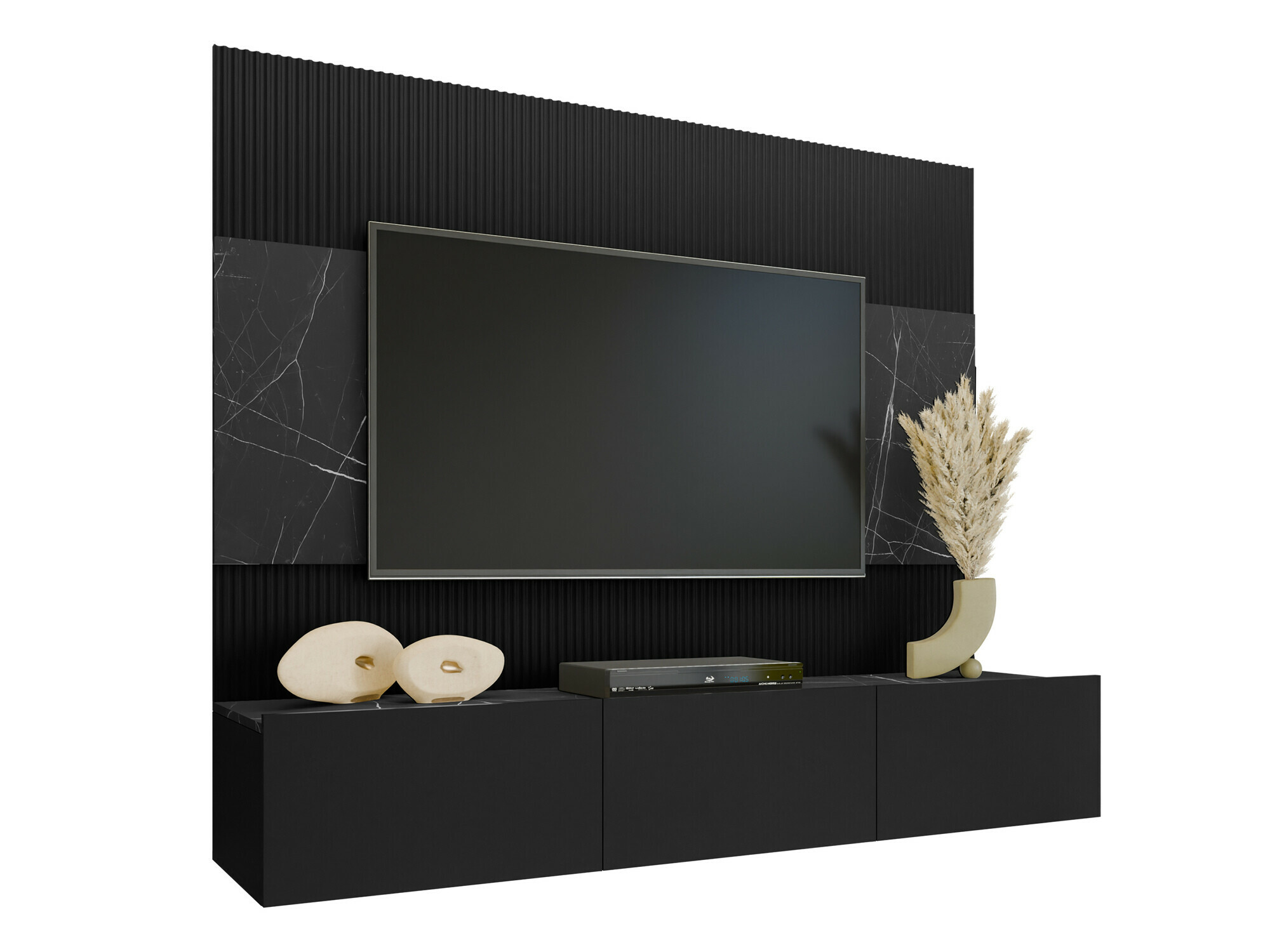 Living room set Comfivo Salix (Black + Black marble)
