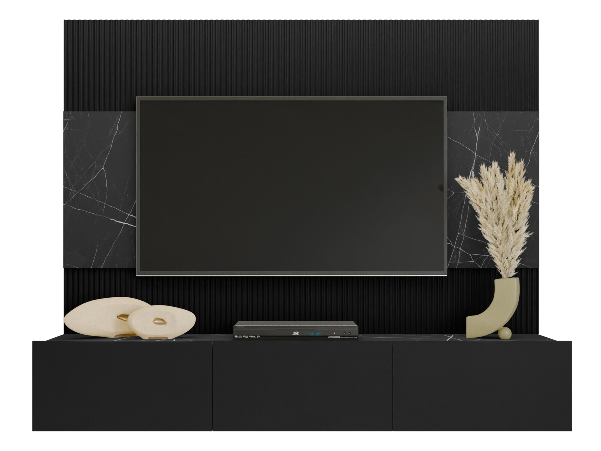 Living room set Comfivo Salix (Black + Black marble)