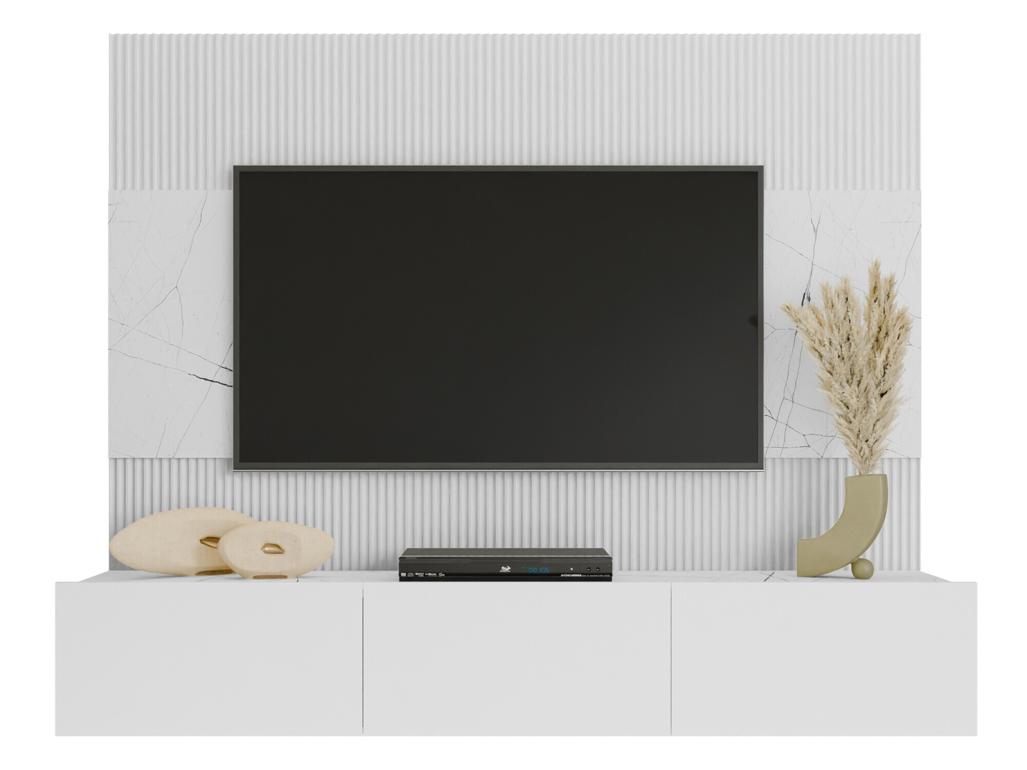 Living room set Comfivo Salix (White + White marble)