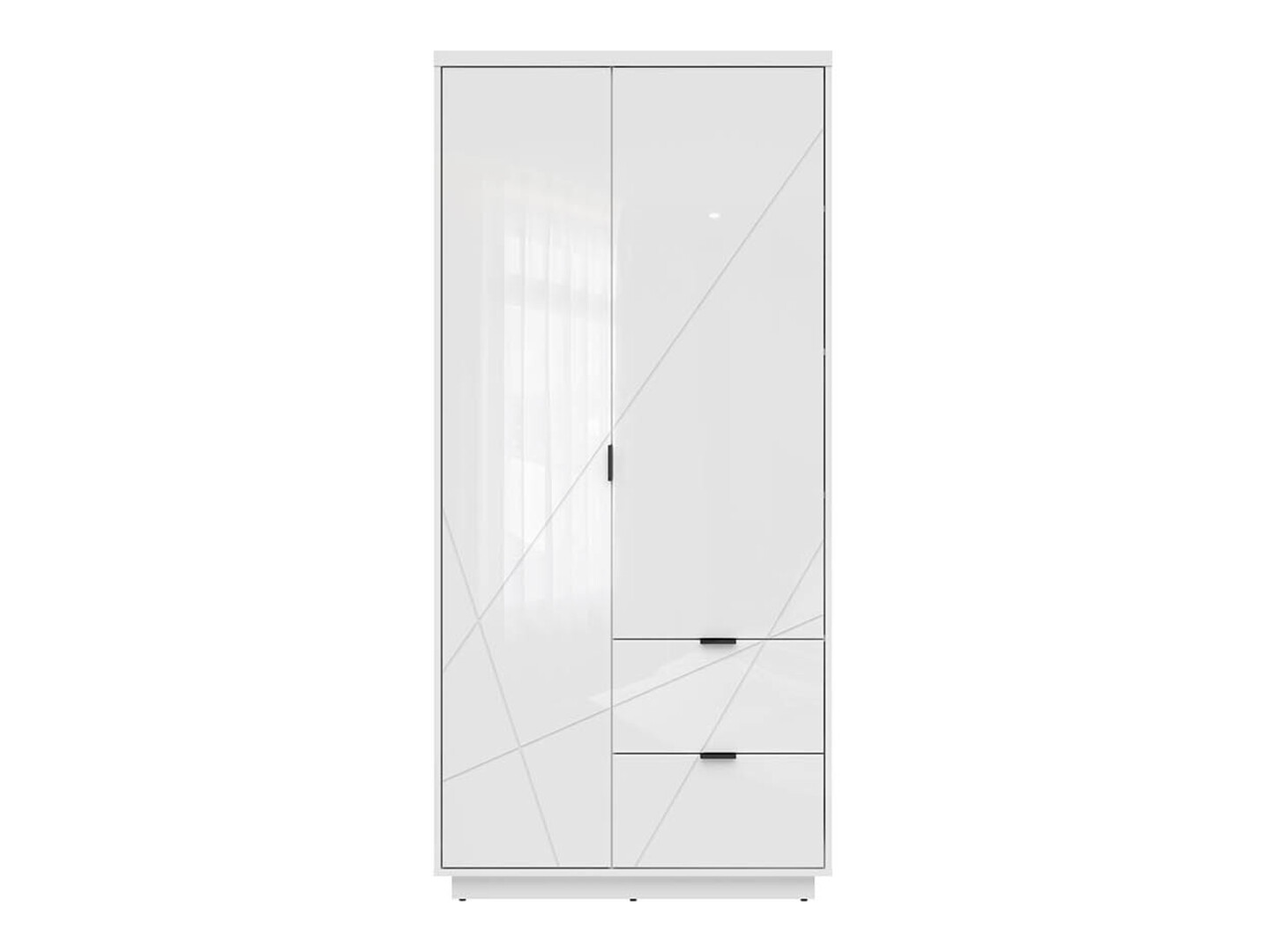 Wardrobe Fivale 105 (Glossy white + White)