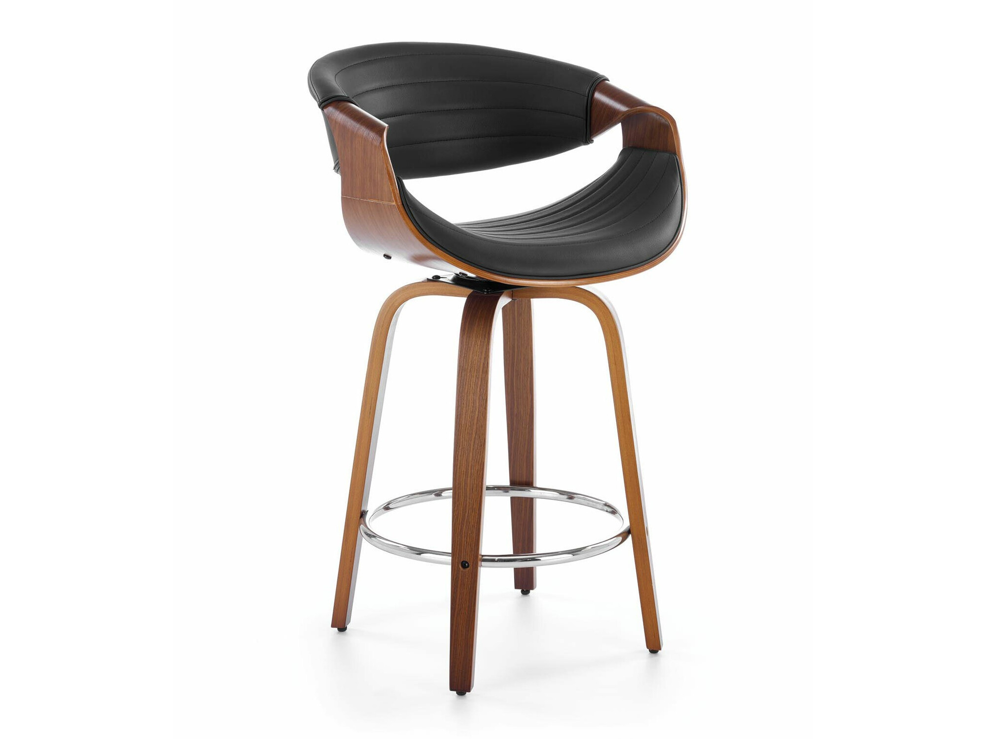 Counter stool Houston 1599 (Black + Walnut)