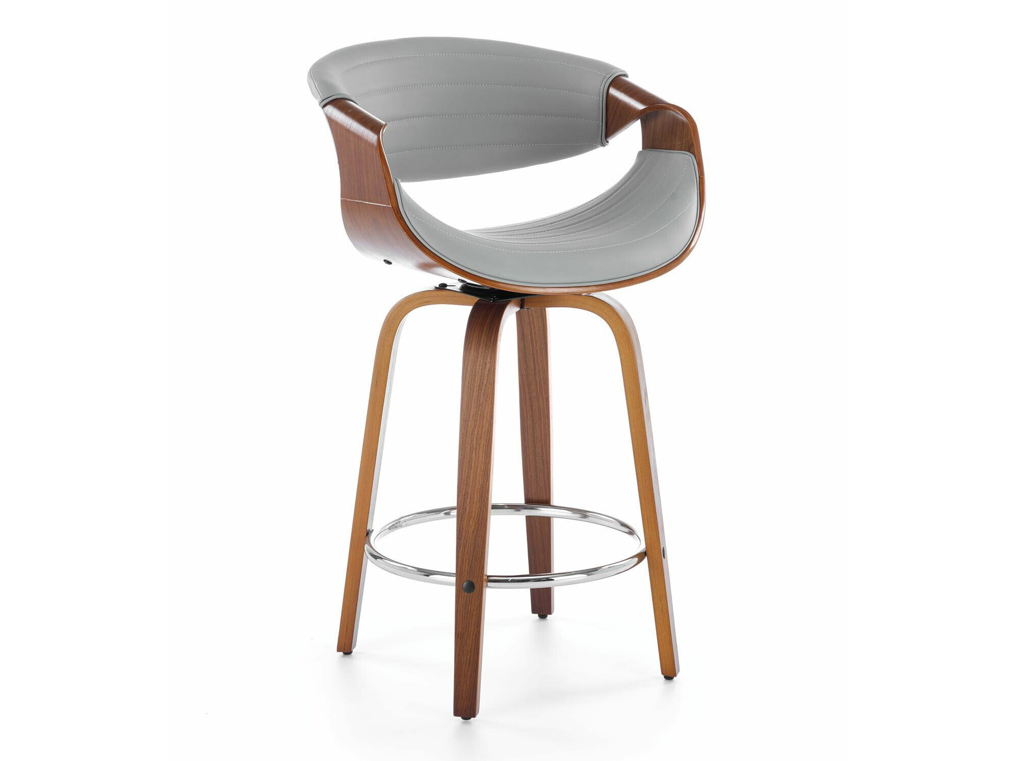 Counter stool Houston 1599 (Grey + Walnut)