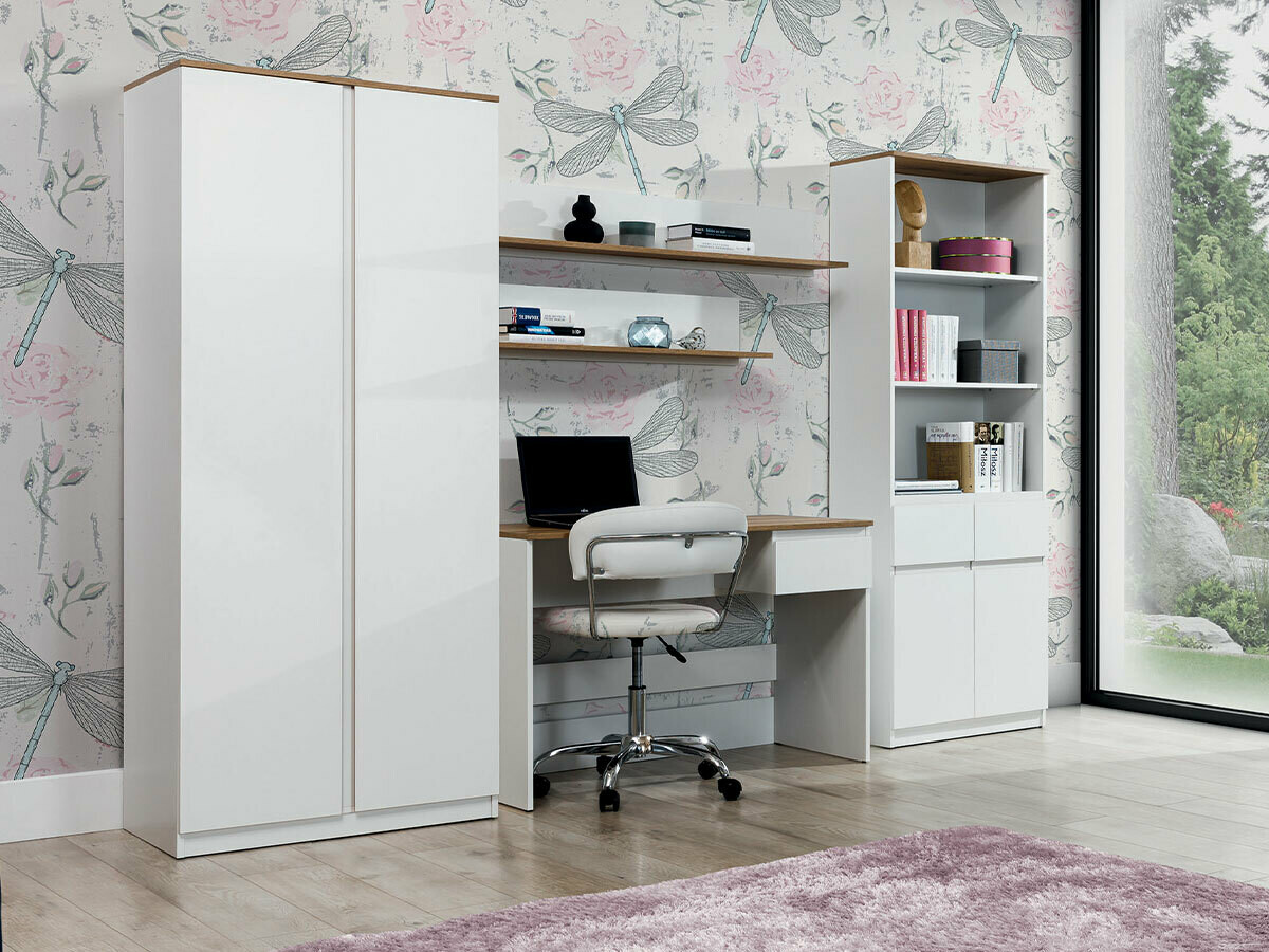 Home office set Catelbi 118 (White + Oak)