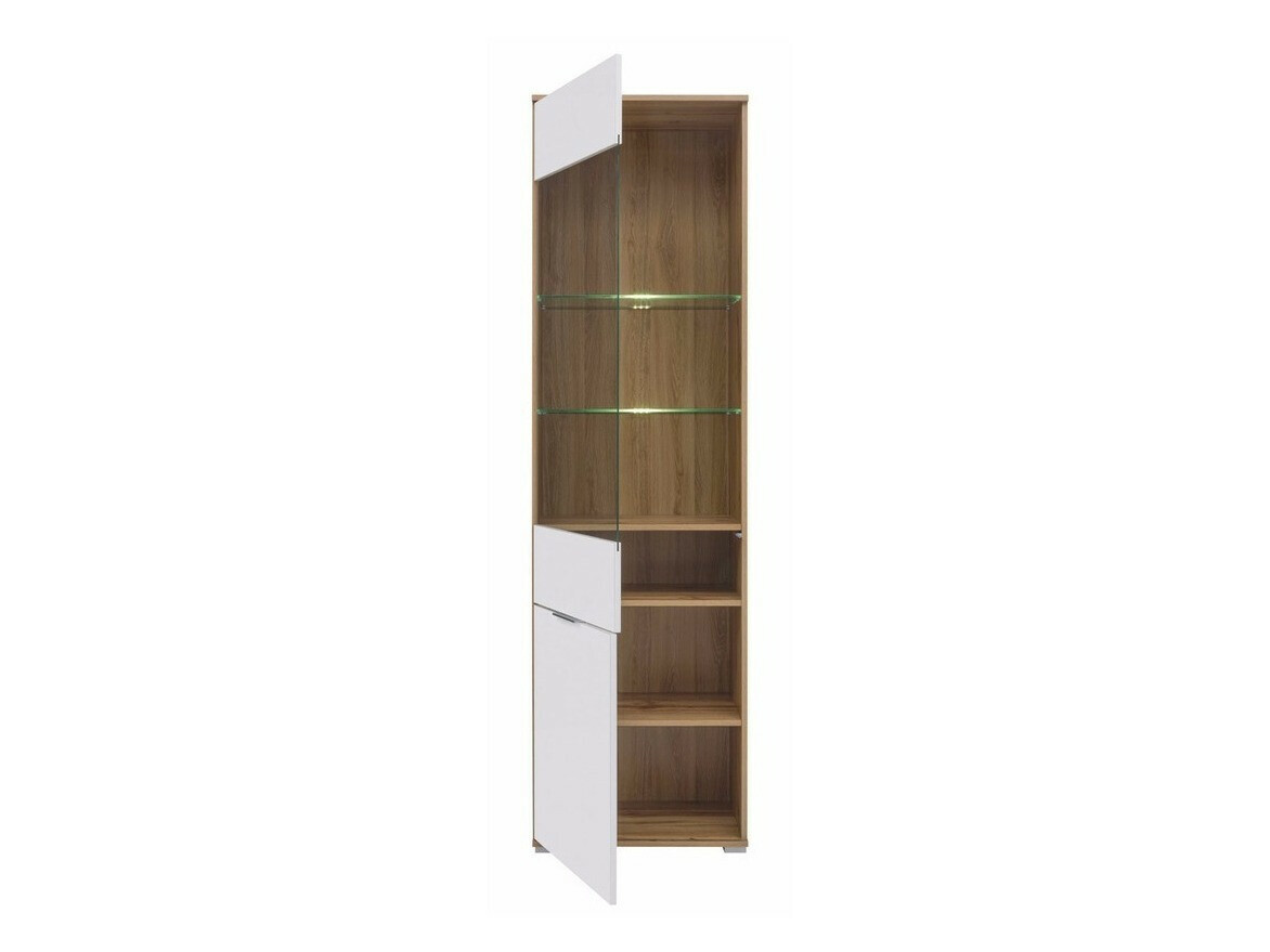 Bookcase Tivetra 106 (Wotan Oak + Glossy white)