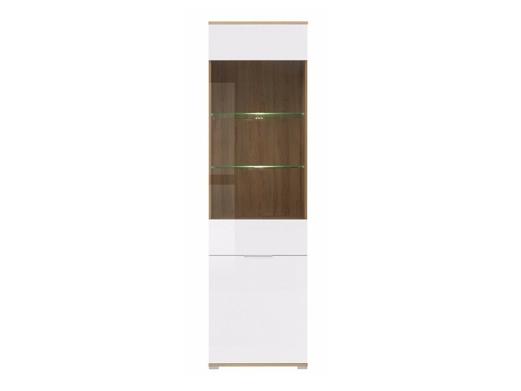 Bookcase Tivetra 106 (Wotan Oak + Glossy white)