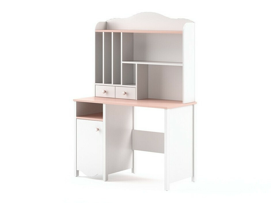 Bookcase Velferi 115 (White + Pink)