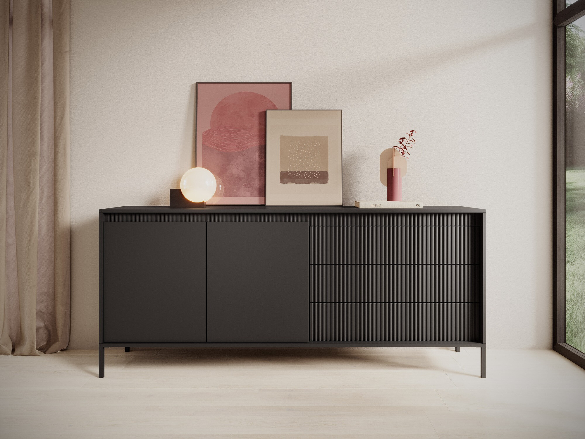 Chest of drawers Romfele 102 (Black)