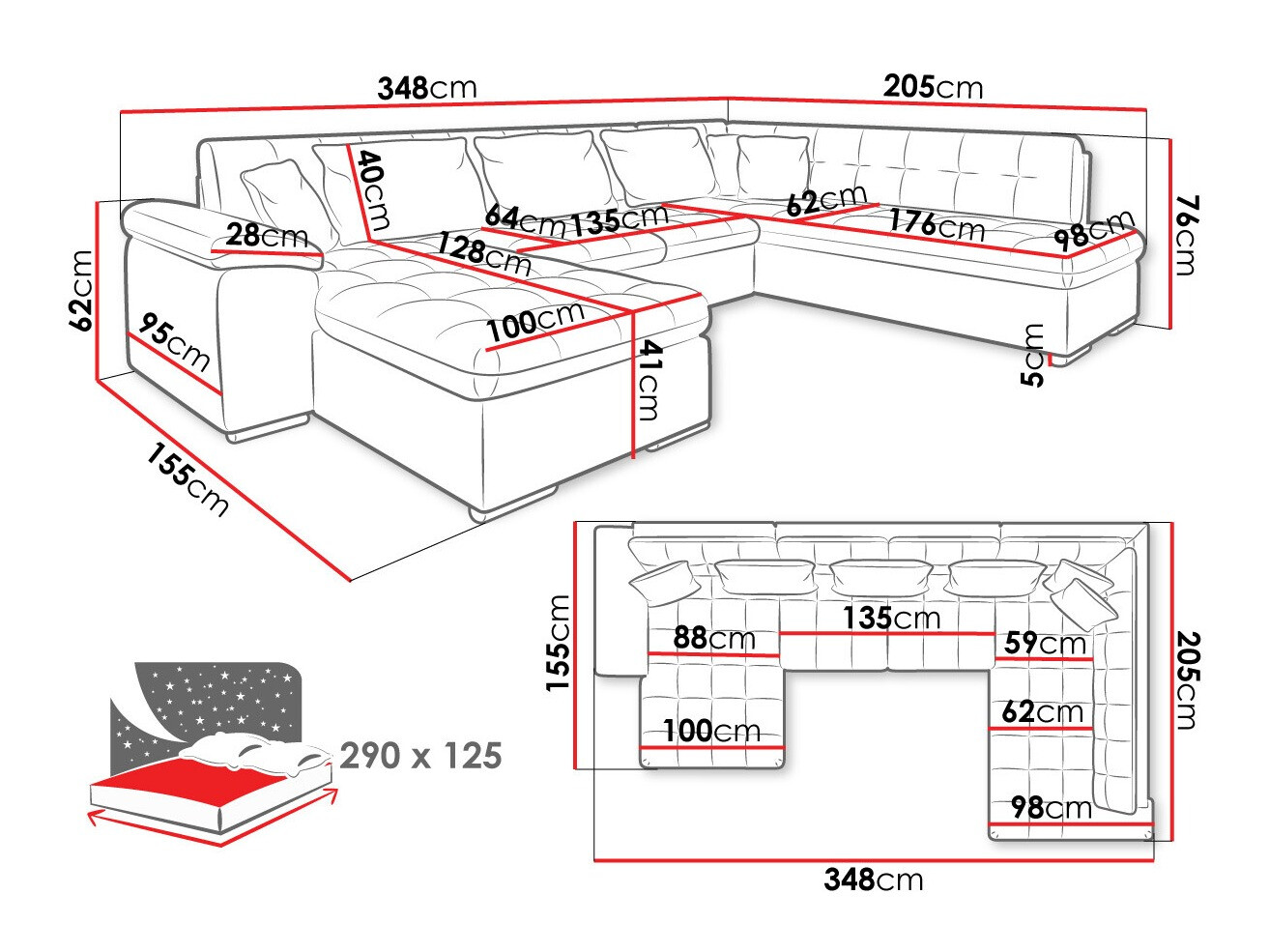 Corner sofa Comfivo Gemma VI (Baloo 2074)