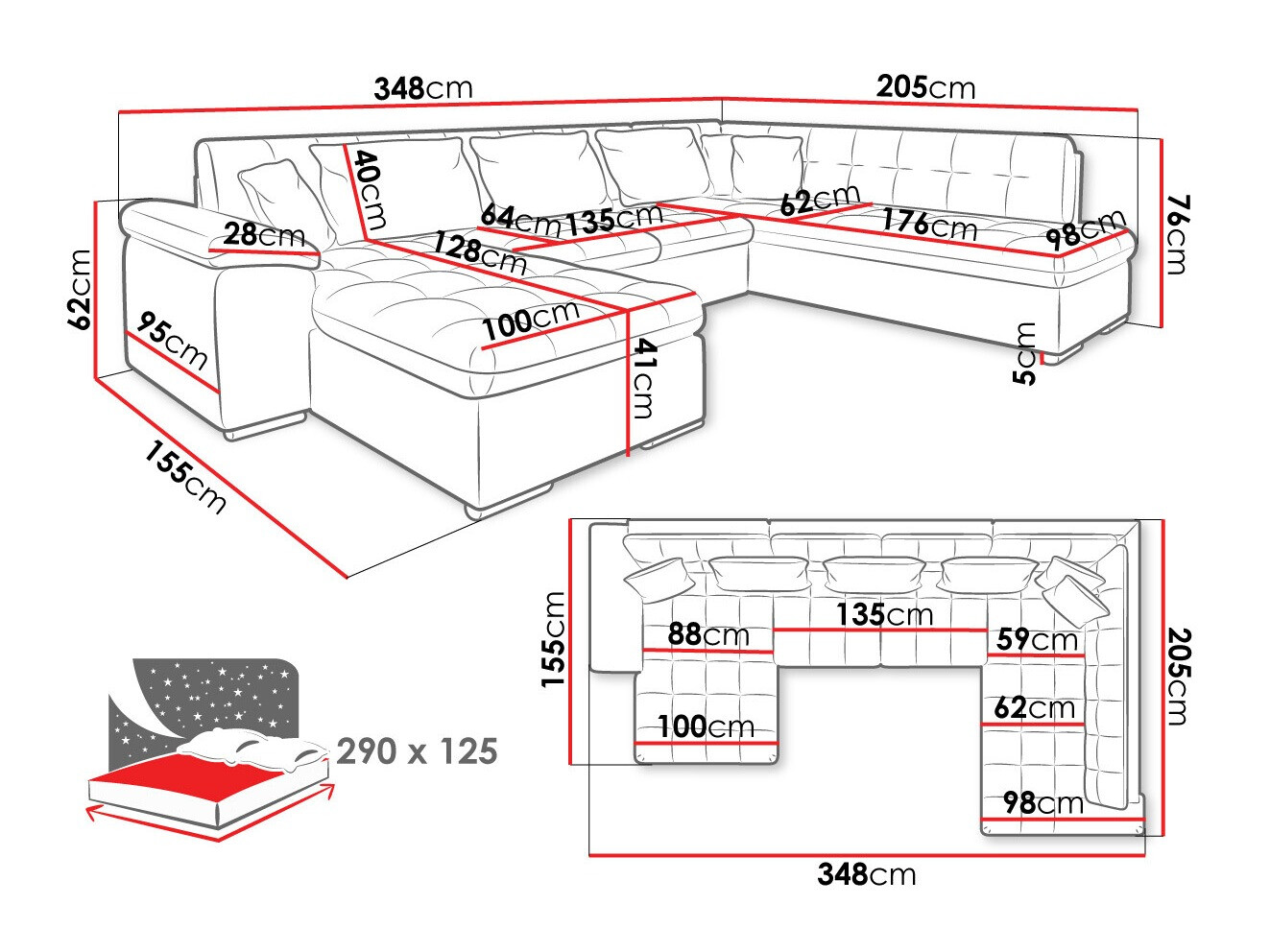 Corner sofa Comfivo Gemma VI (Baloo 2074)