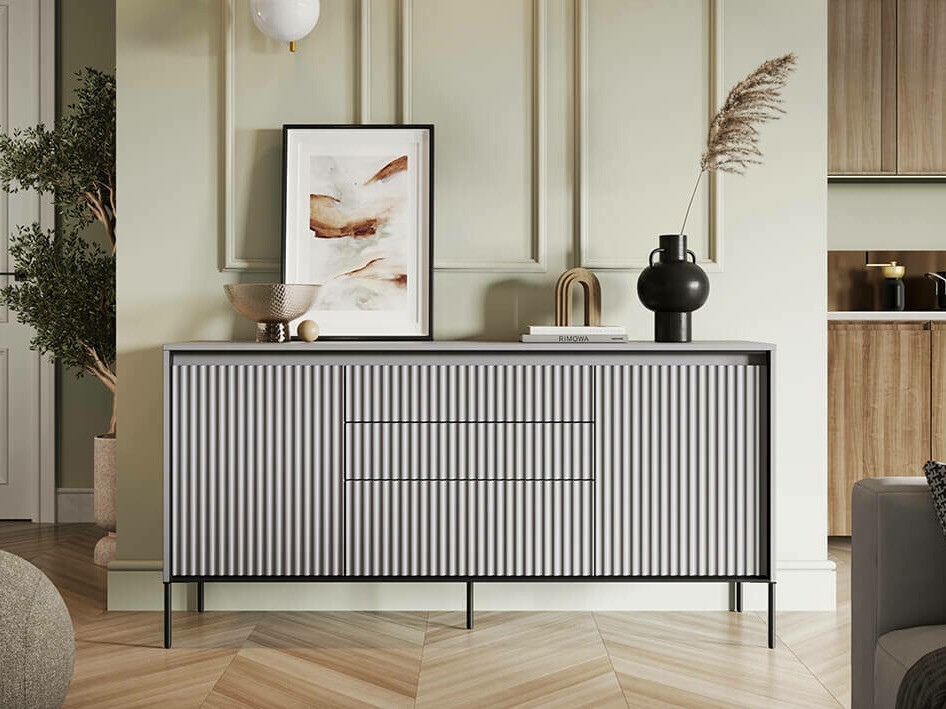 Chest of drawers Fernolu 100 (Grey + Black)